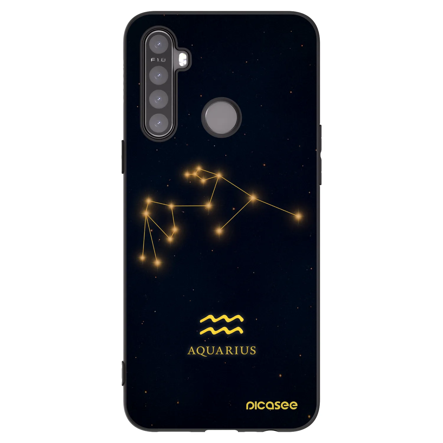 Picasee Realme 6i Hülle - Schwarzes Silikon - AQUARIUS