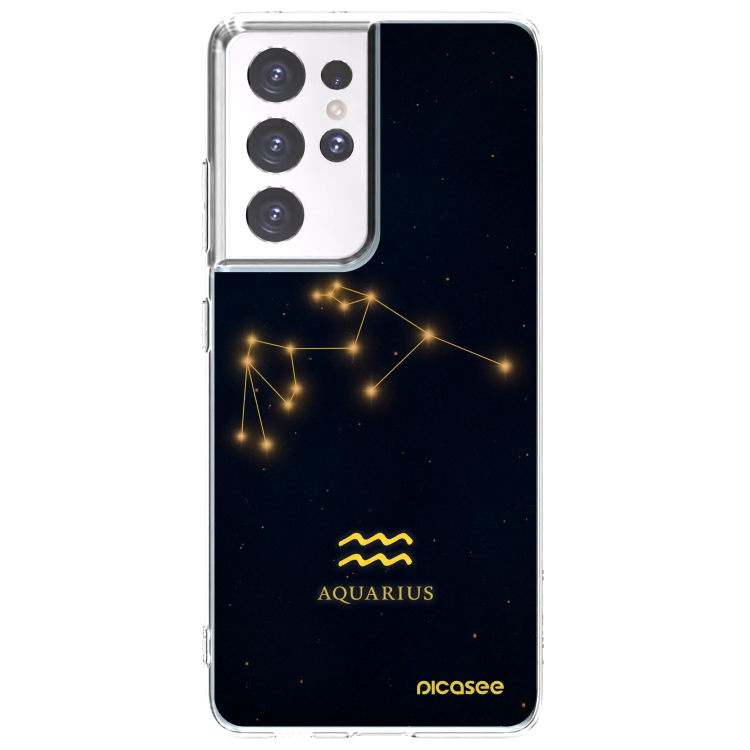 Picasee Samsung Galaxy S21 Ultra 5G G998B Hülle - Transparentes Silikon - AQUARIUS