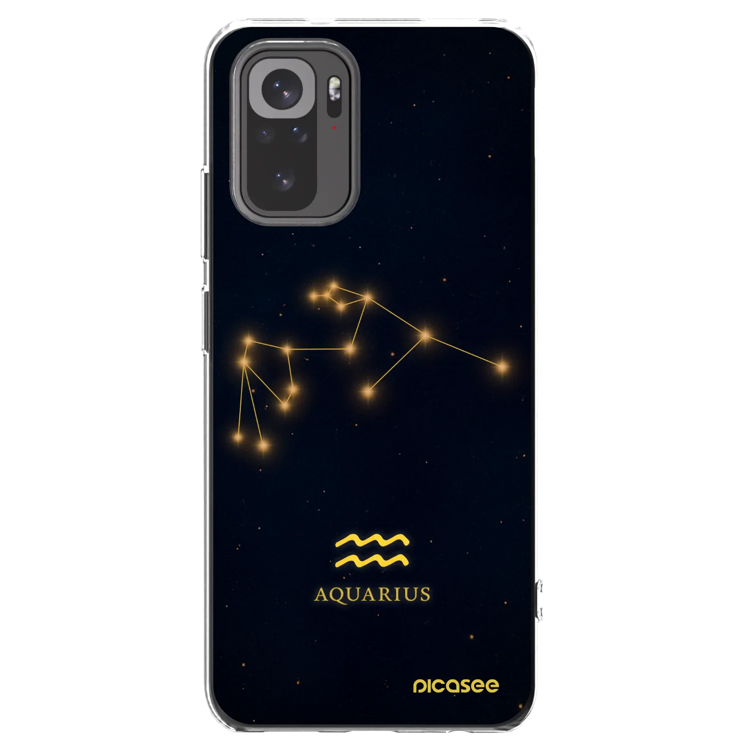 Picasee Xiaomi Redmi Note 10S Hülle - Transparentes Silikon - AQUARIUS