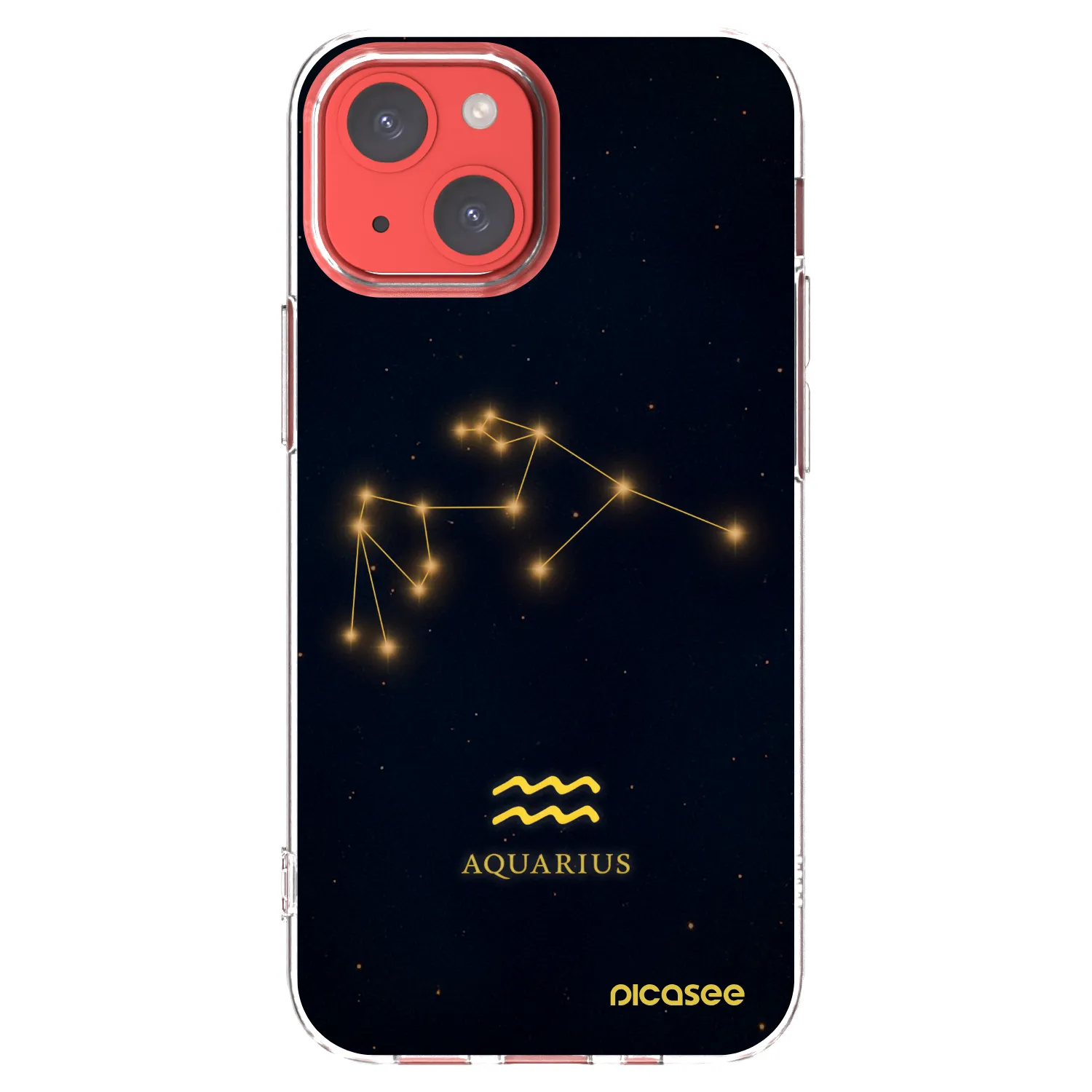 Picasee Apple iPhone 13 mini Hülle - Transparentes Silikon - AQUARIUS
