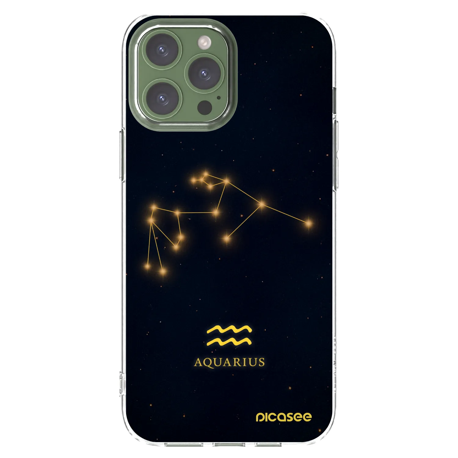 Picasee Apple iPhone 13 Pro Max Hülle - Transparentes Silikon - AQUARIUS