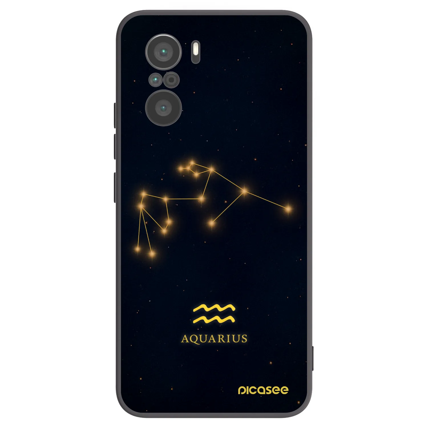 Picasee Xiaomi Poco F3 Hülle - Schwarzes Silikon - AQUARIUS