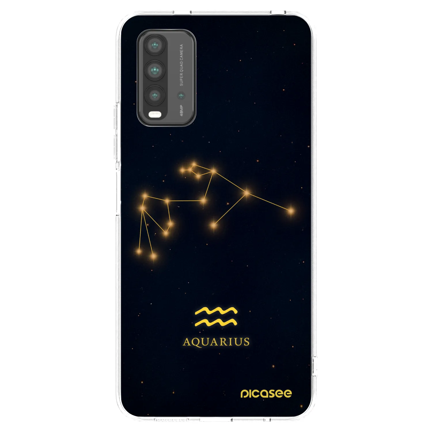 Picasee Xiaomi Redmi 9T Hülle - Schwarzes Silikon - AQUARIUS