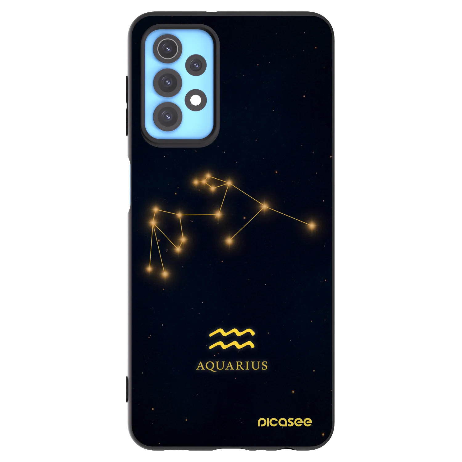 Picasee Samsung Galaxy A32 4G SM-A325F Hülle - Schwarzes Silikon - AQUARIUS