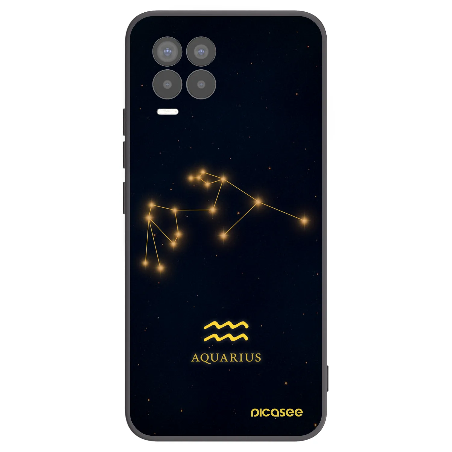 Picasee Realme 8 4G Hülle - Schwarzes Silikon - AQUARIUS