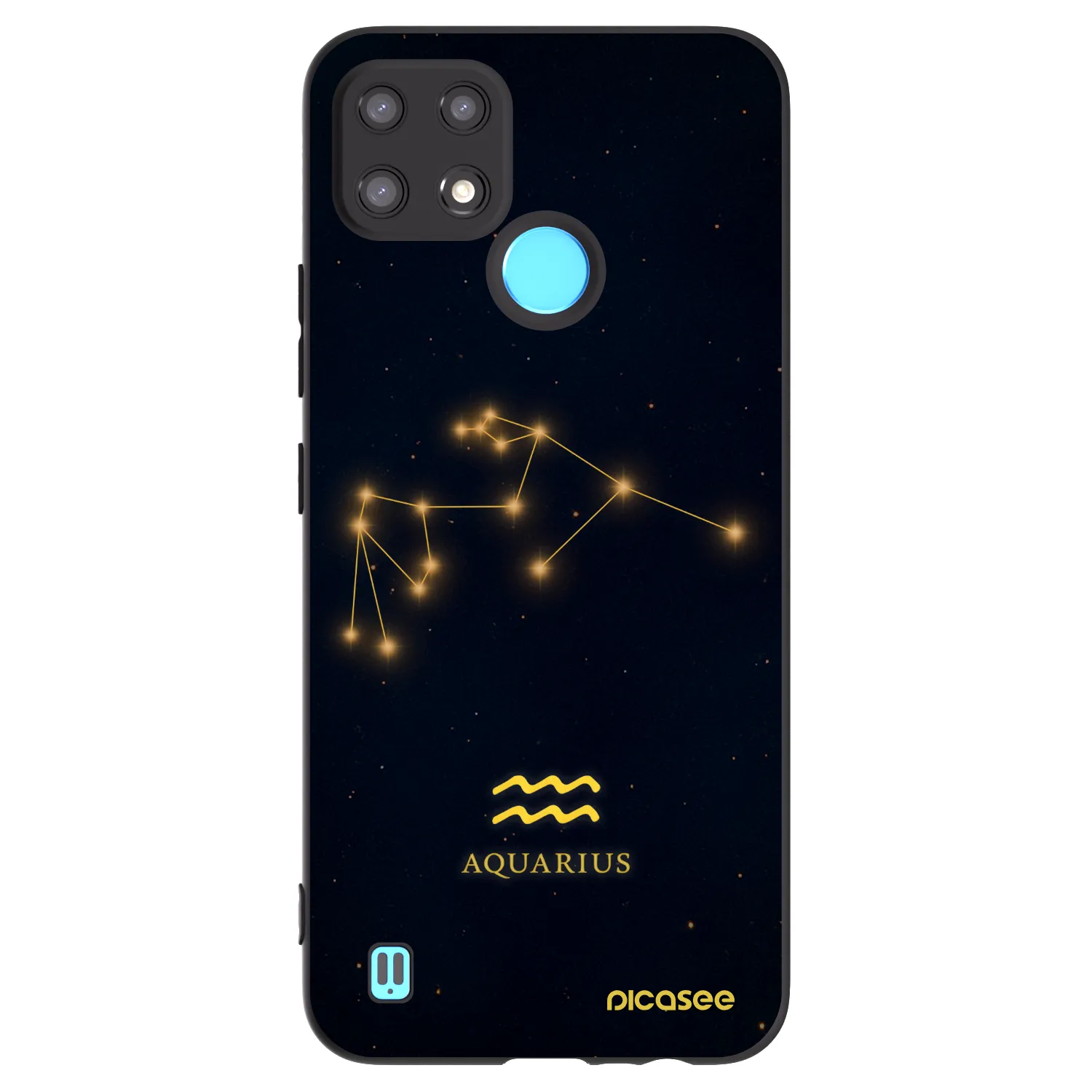 Picasee Realme C21 Hülle - Schwarzes Silikon - AQUARIUS