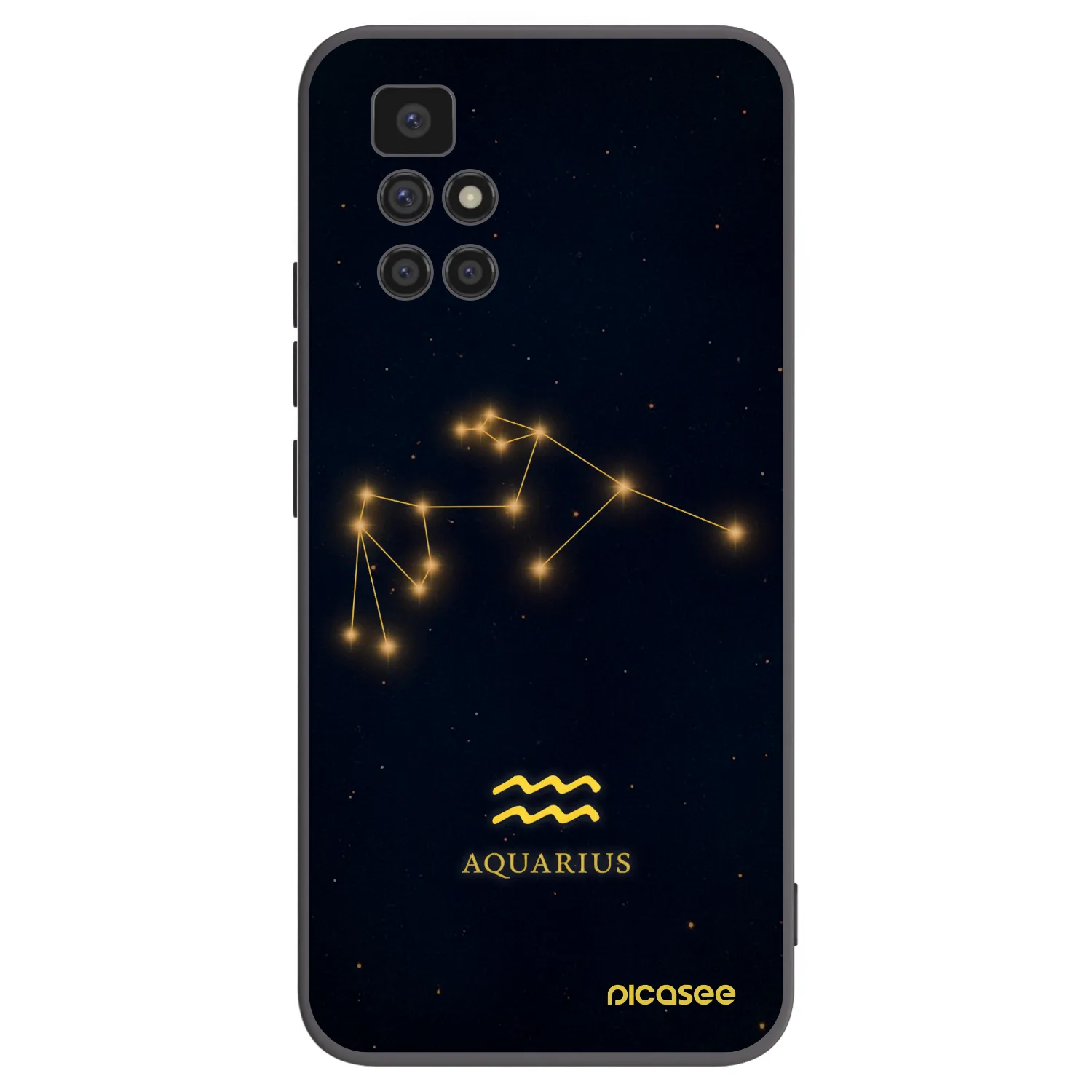 Picasee Xiaomi Redmi 10 Hülle - Schwarzes Silikon - AQUARIUS