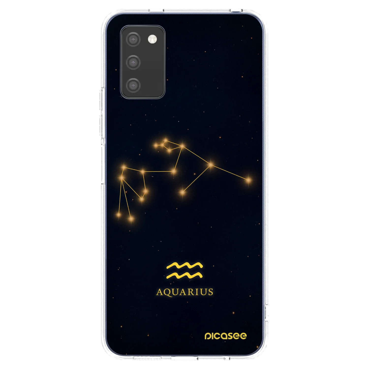 Picasee Samsung Galaxy A03s A037G Hülle - Transparentes Silikon - AQUARIUS