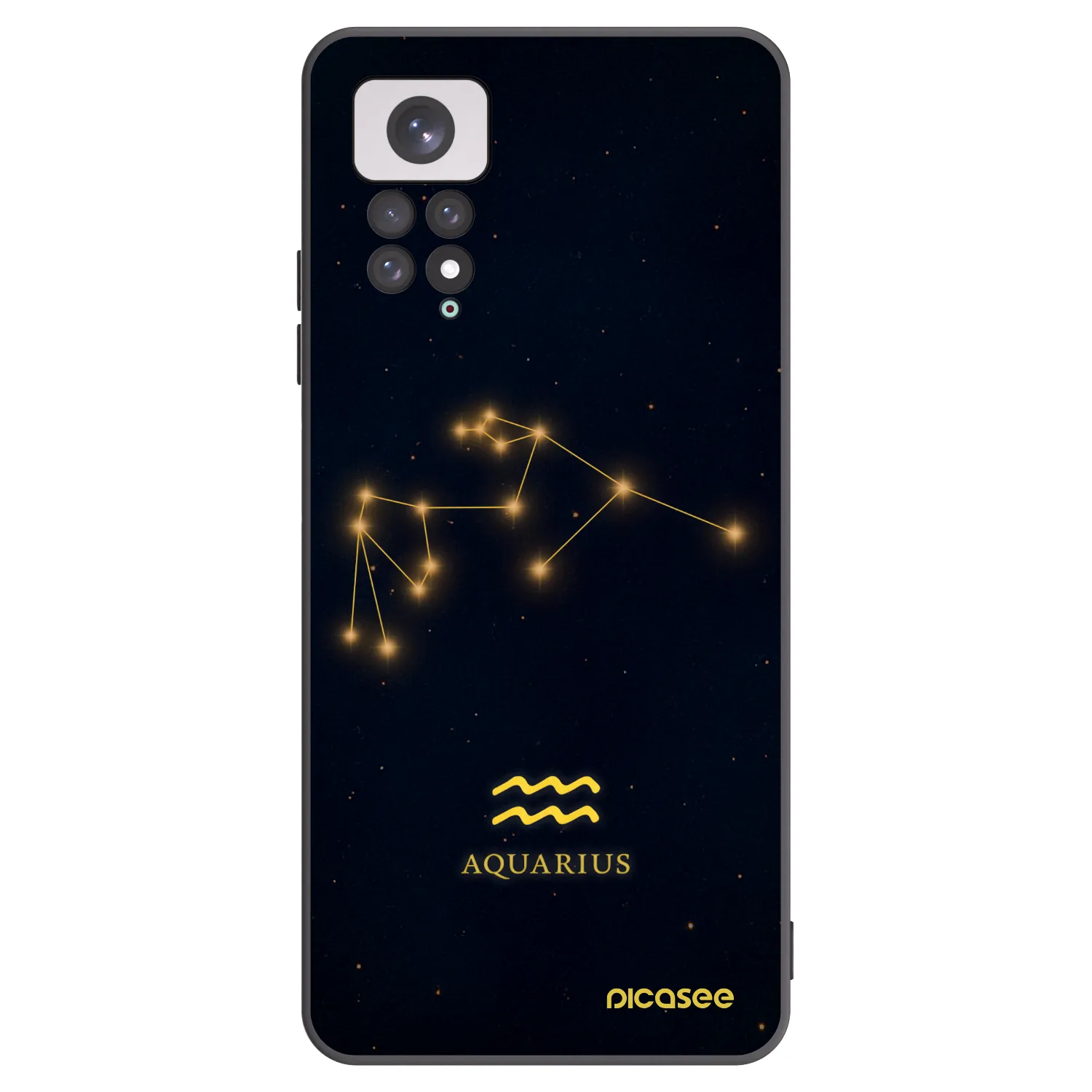 Picasee Xiaomi Redmi Note 11 Hülle - Schwarzes Silikon - AQUARIUS