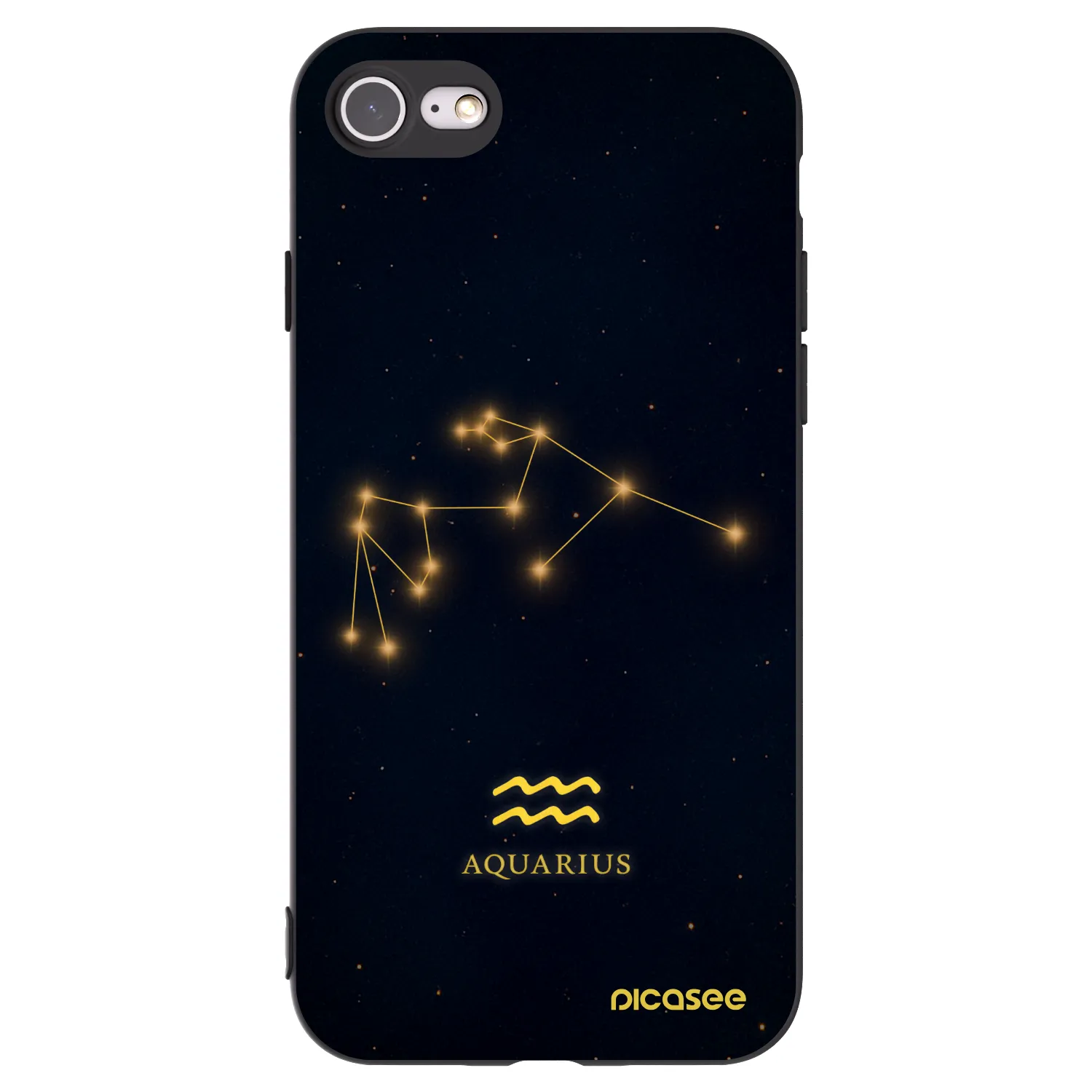 Picasee Apple iPhone SE 2022 Hülle - Schwarzes Silikon - AQUARIUS