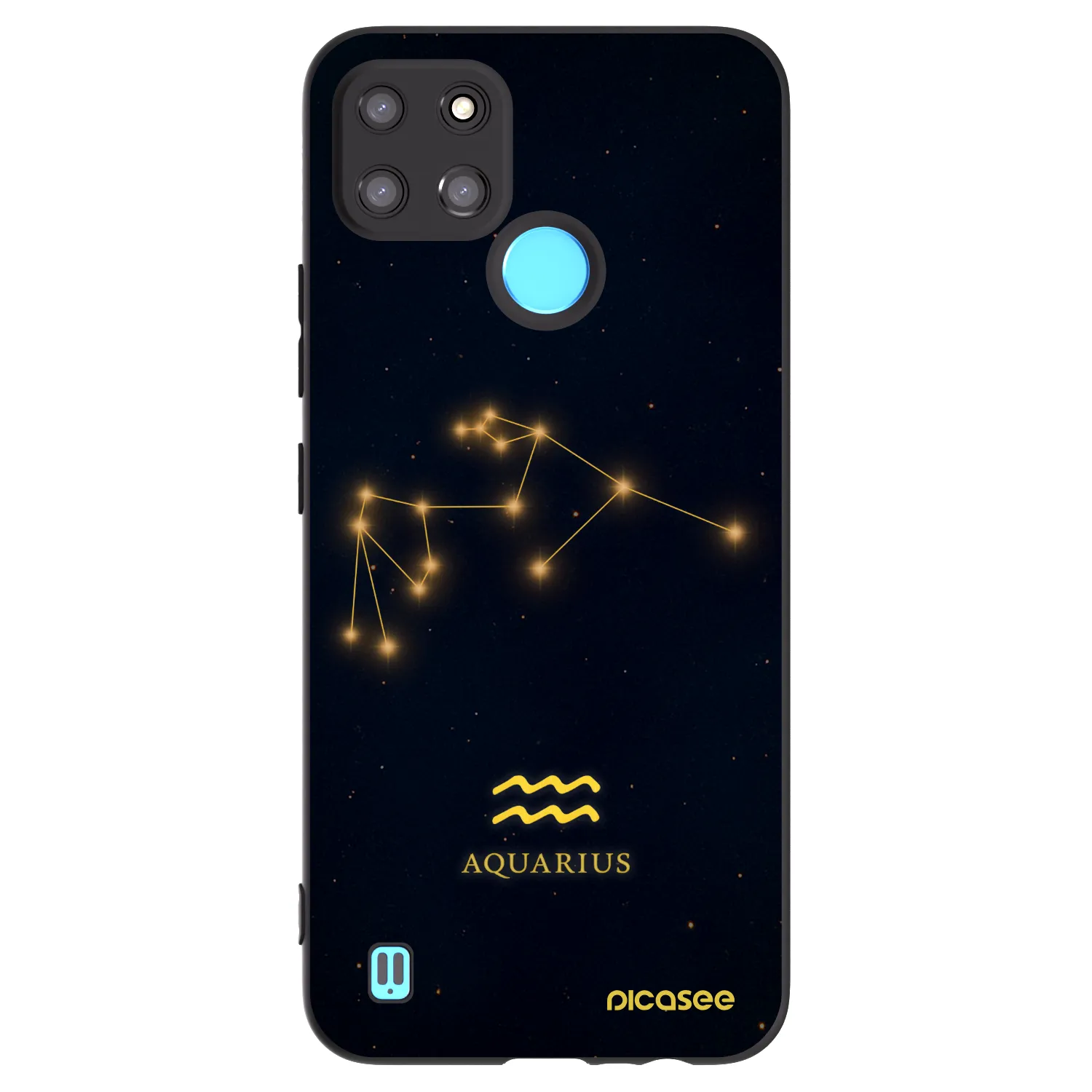 Picasee Realme C21Y Hülle - Schwarzes Silikon - AQUARIUS