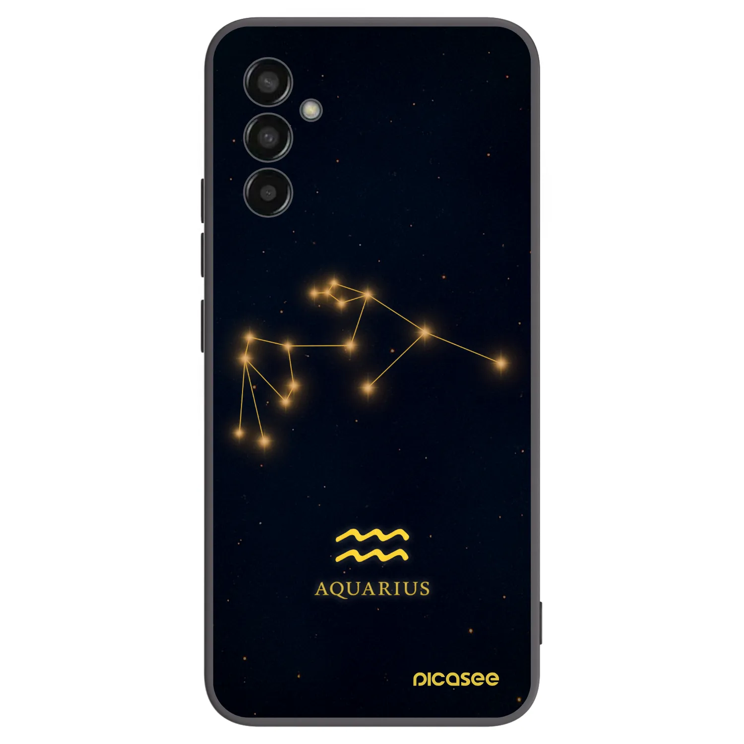 Picasee Samsung Galaxy M13 M135F Hülle - Schwarzes Silikon - AQUARIUS