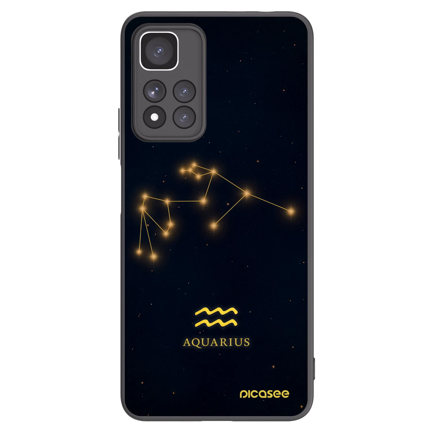 Picasee Xiaomi Redmi Note 11 Pro+ 5G Hülle - Schwarzes Silikon - AQUARIUS