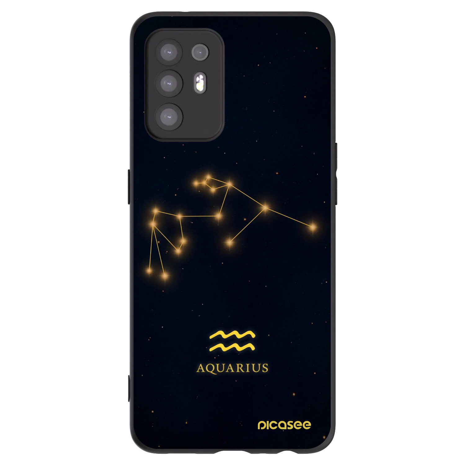 Picasee OPPO A94 5G Hülle - Schwarzes Silikon - AQUARIUS