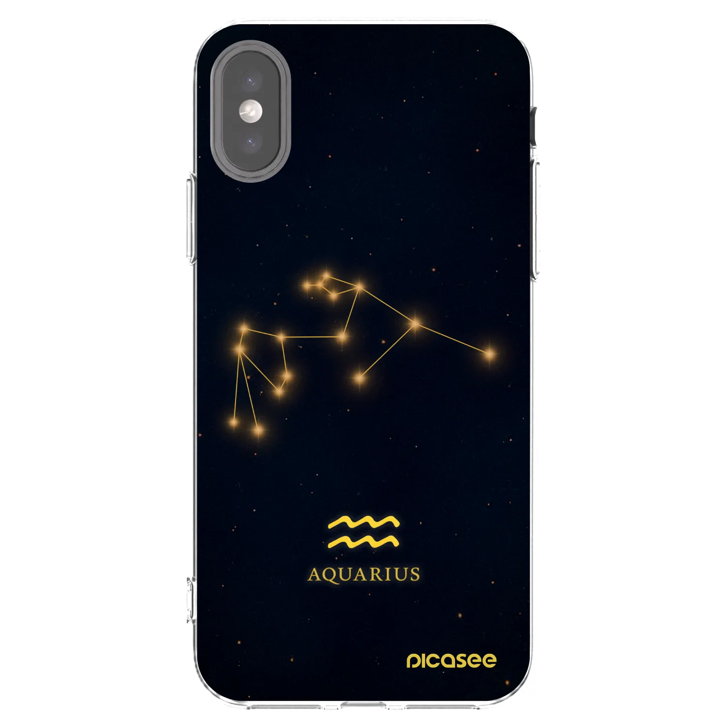 Picasee Apple iPhone X/XS Hülle - Transparentes Silikon - AQUARIUS