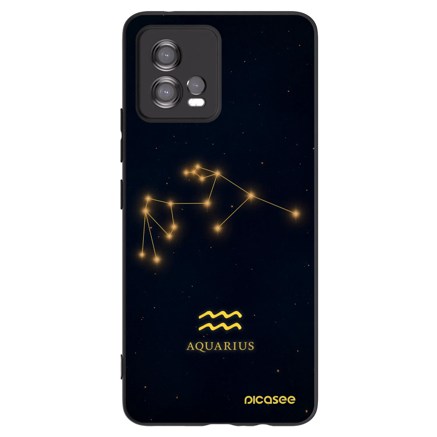 Picasee Motorola Moto G72 Hülle - Schwarzes Silikon - AQUARIUS