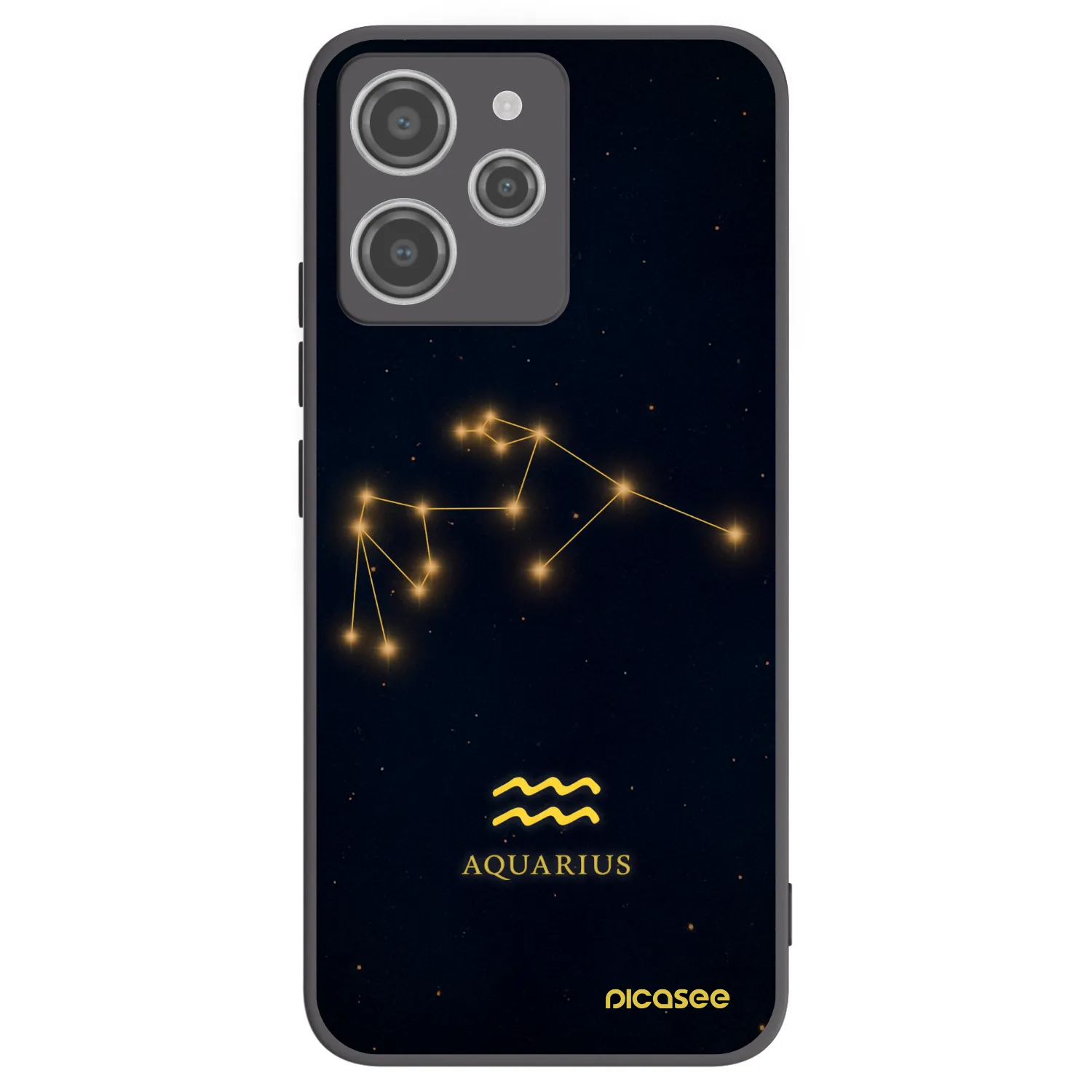 Picasee Xiaomi Redmi 12 4G Hülle - Schwarzes Silikon - AQUARIUS