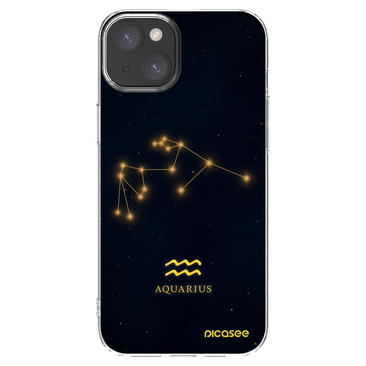 Picasee Apple iPhone 15 Plus Hülle - Transparentes Silikon - AQUARIUS