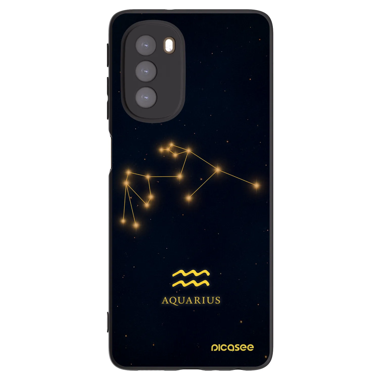 Picasee Motorola Moto G51 Hülle - Schwarzes Silikon - AQUARIUS