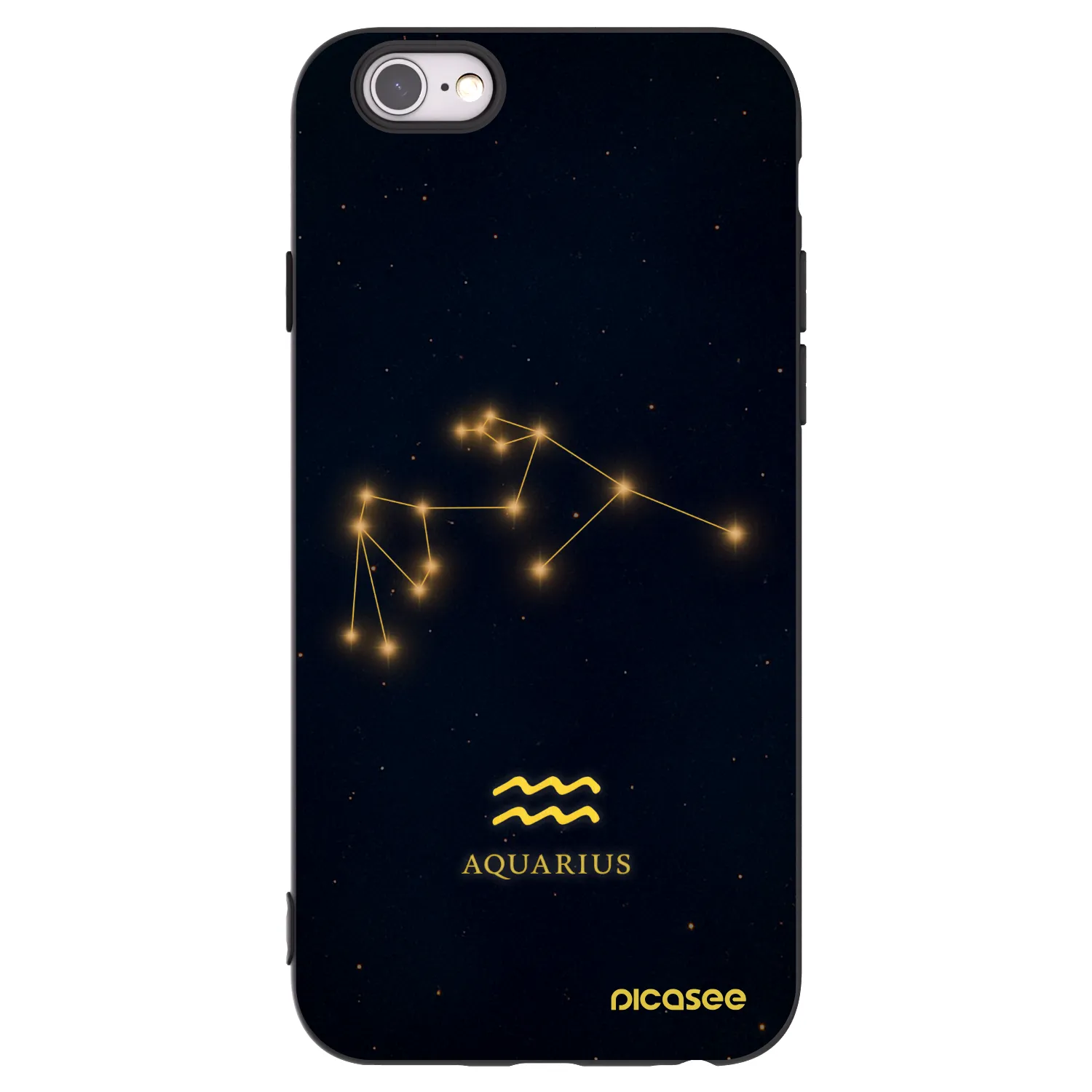 Picasee Apple iPhone 6/6S Hülle - Schwarzes Silikon - AQUARIUS