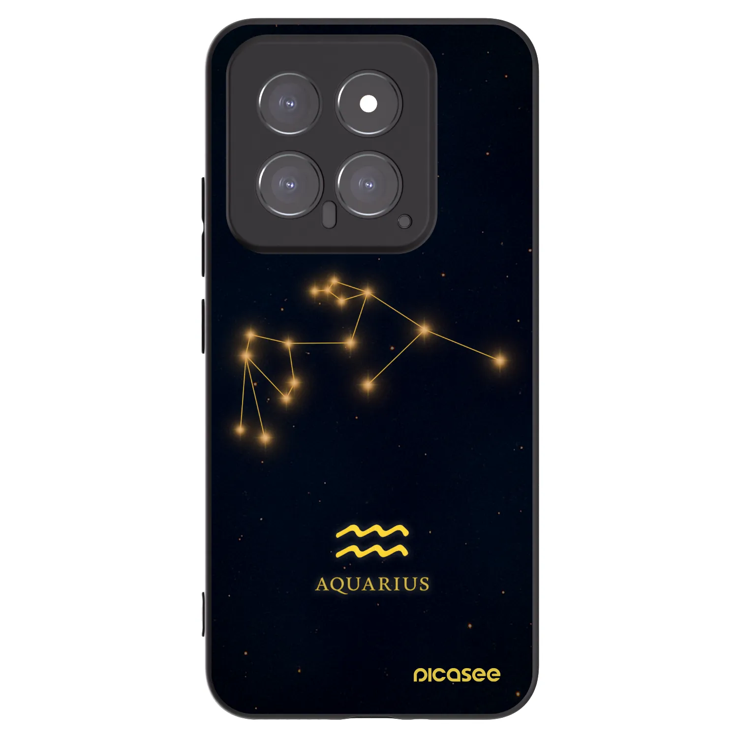 Picasee Xiaomi 14 Hülle - Schwarzes Silikon - AQUARIUS