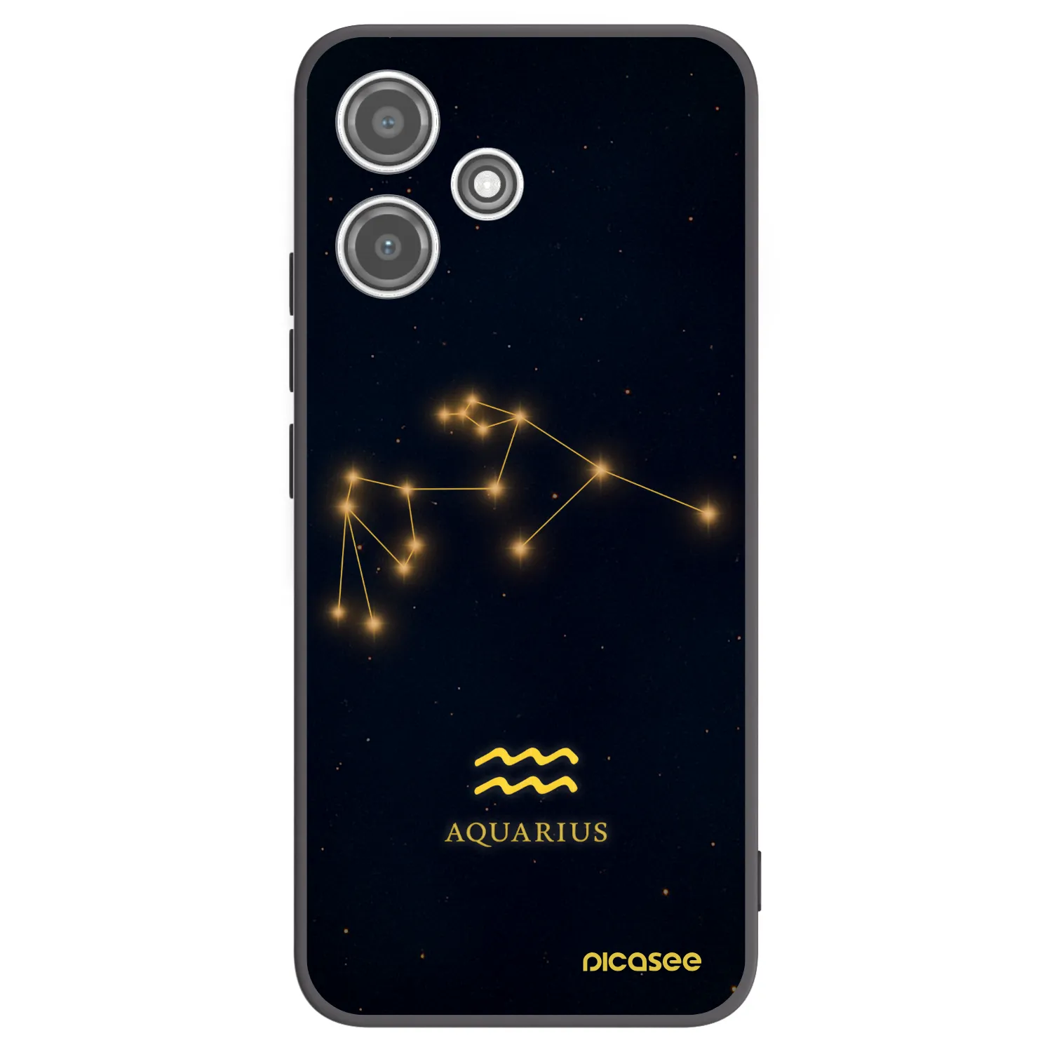 Picasee Xiaomi Redmi 12 5G Hülle - Schwarzes Silikon - AQUARIUS