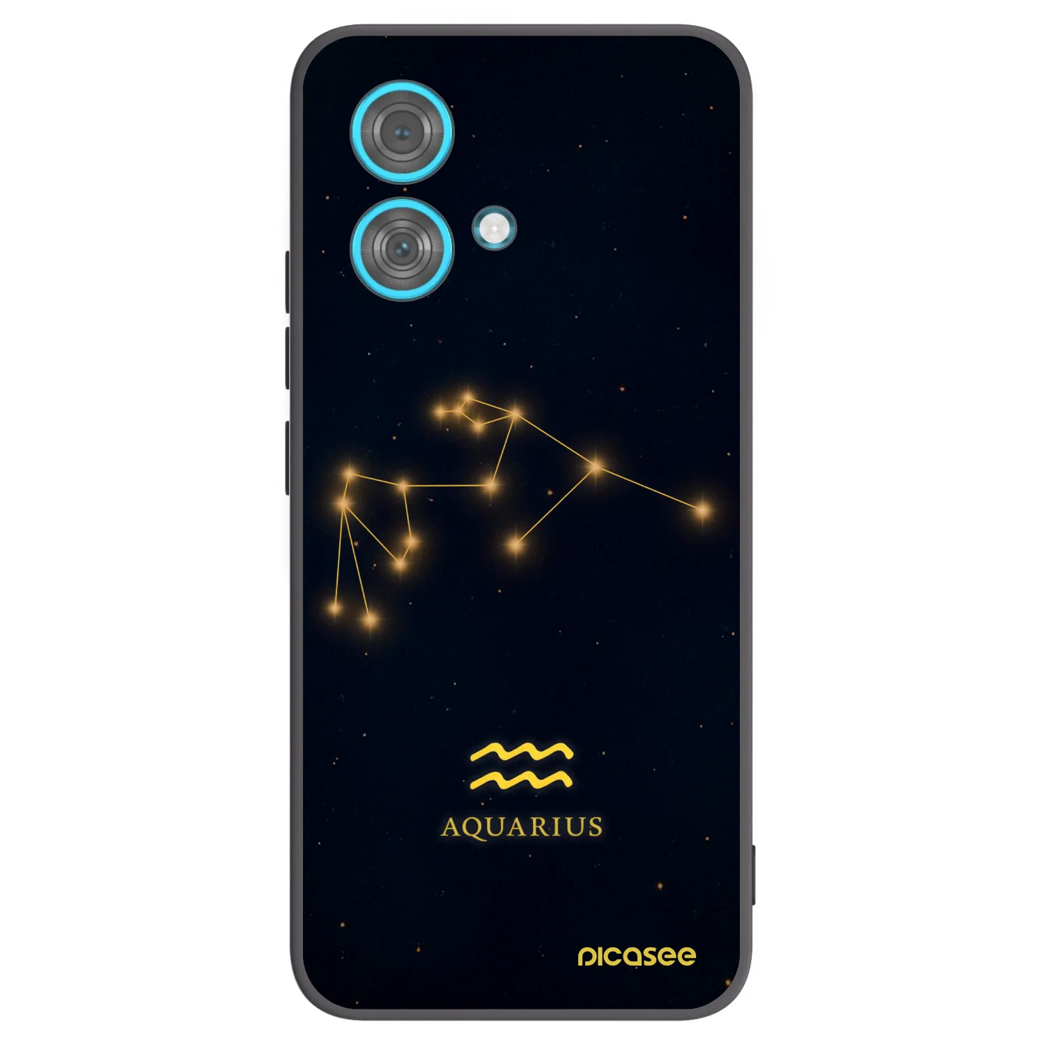 Picasee Motorola Edge 40 Neo Hülle - Schwarzes Silikon - AQUARIUS