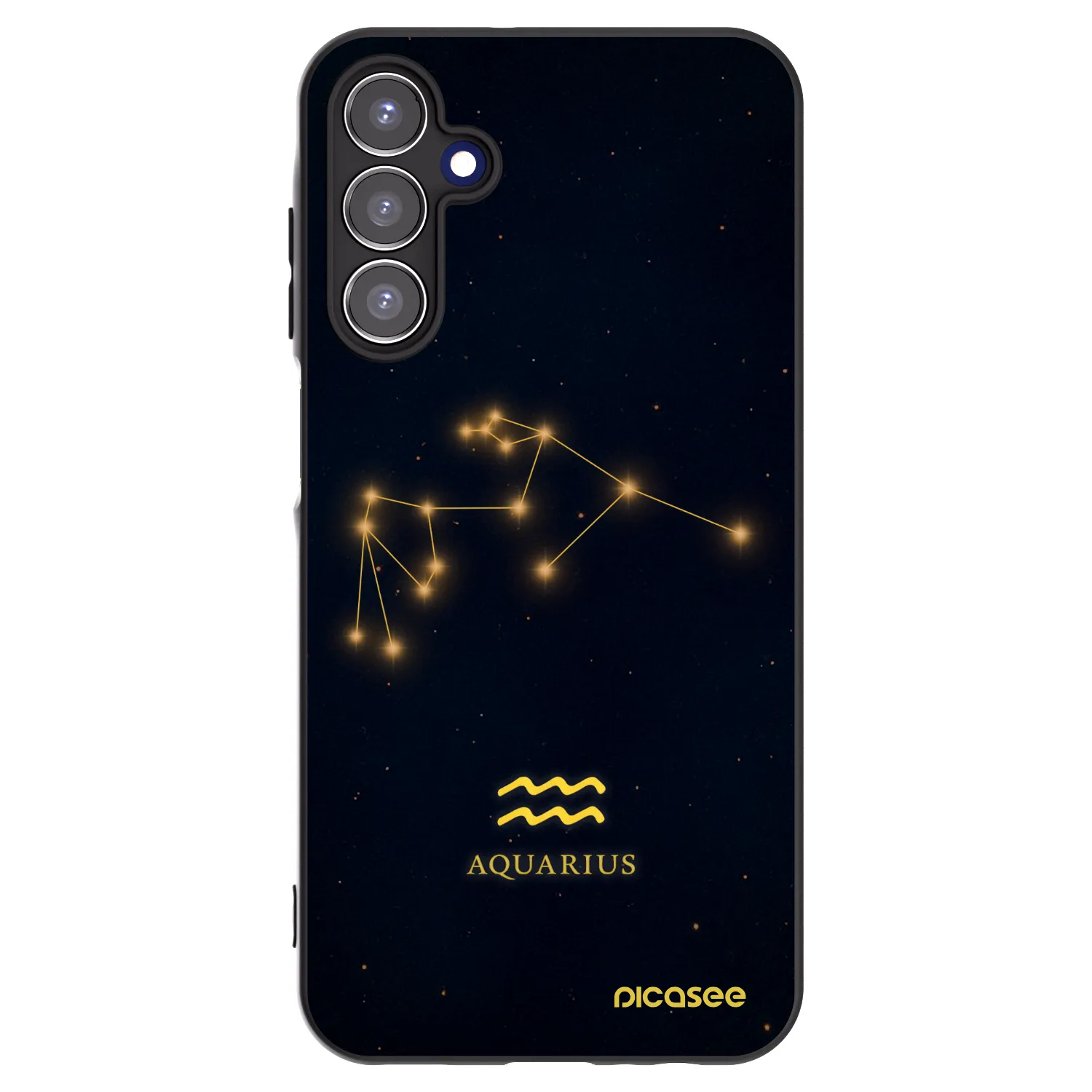 Picasee Samsung Galaxy A15 A155F 4G Hülle - Schwarzes Silikon - AQUARIUS