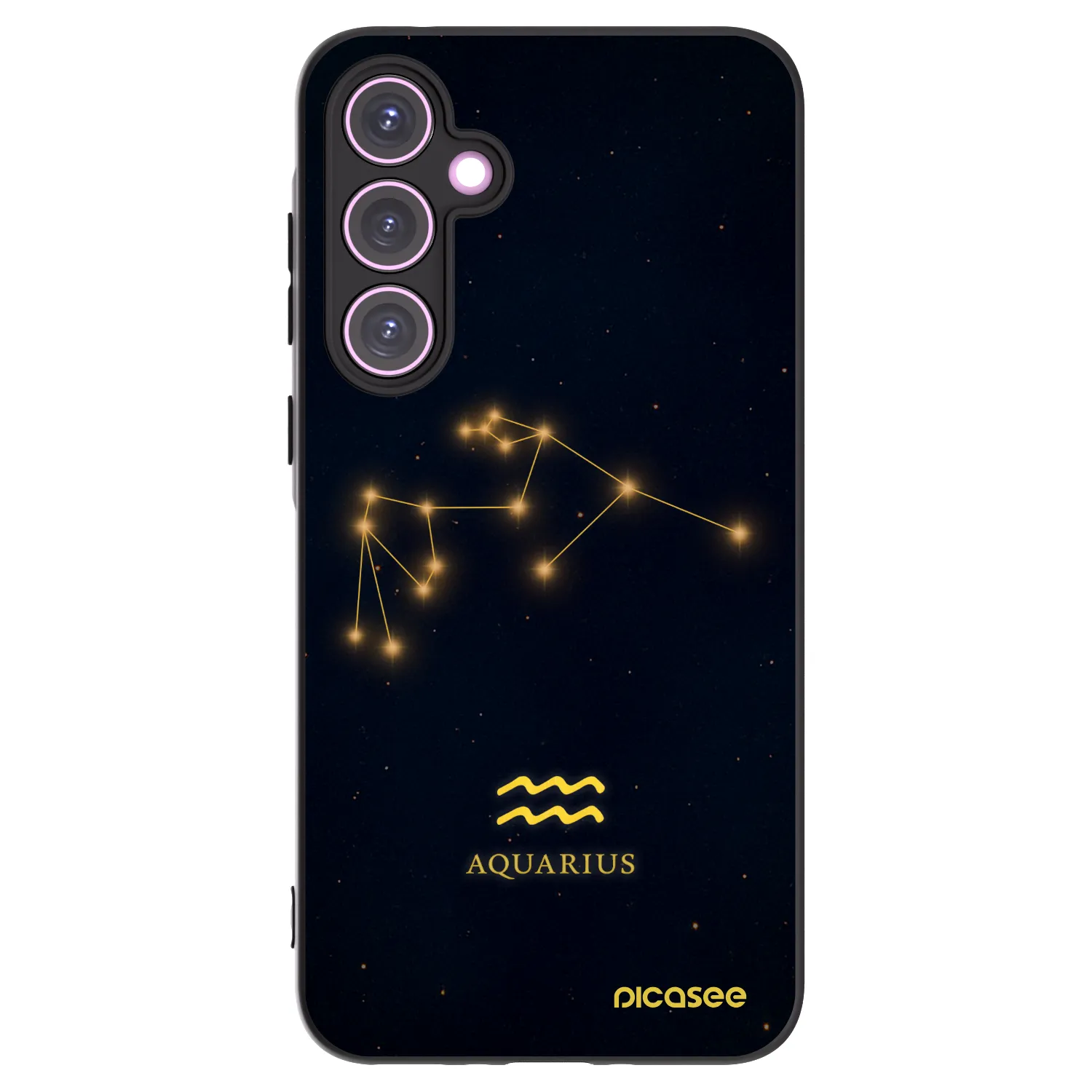 Picasee Samsung Galaxy A35 5G A356B Hülle - Schwarzes Silikon - AQUARIUS