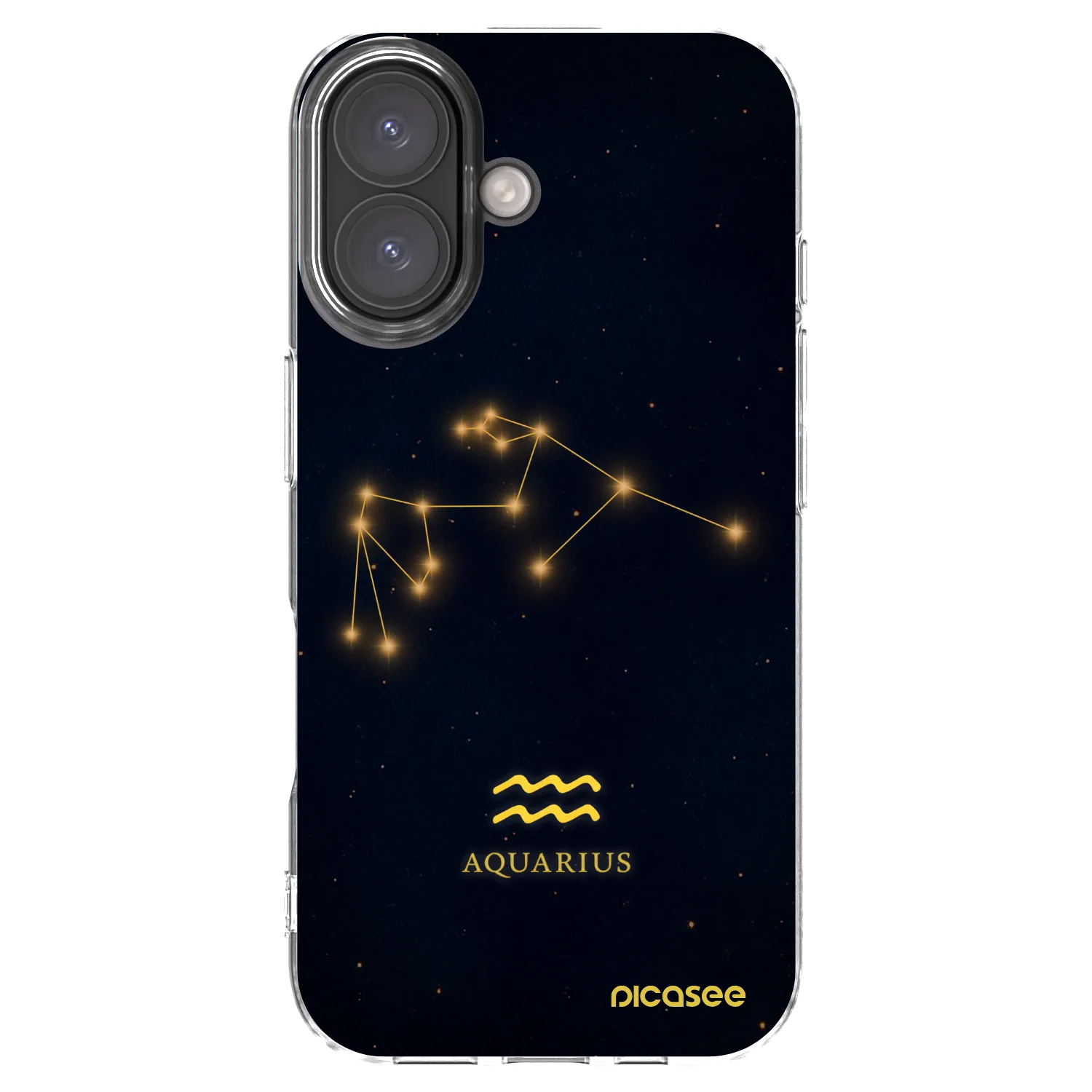 Picasee Apple iPhone 16 Hülle - Transparentes Silikon - AQUARIUS