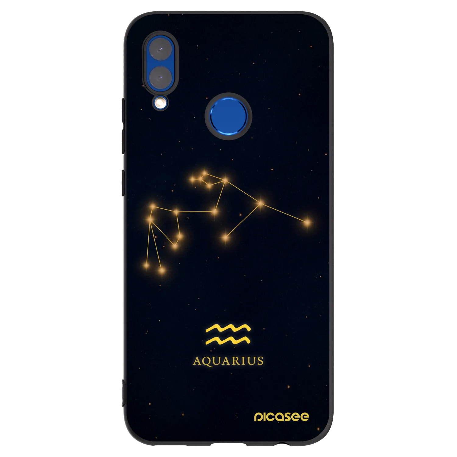 Picasee Huawei P Smart 2019 Hülle - Schwarzes Silikon - AQUARIUS