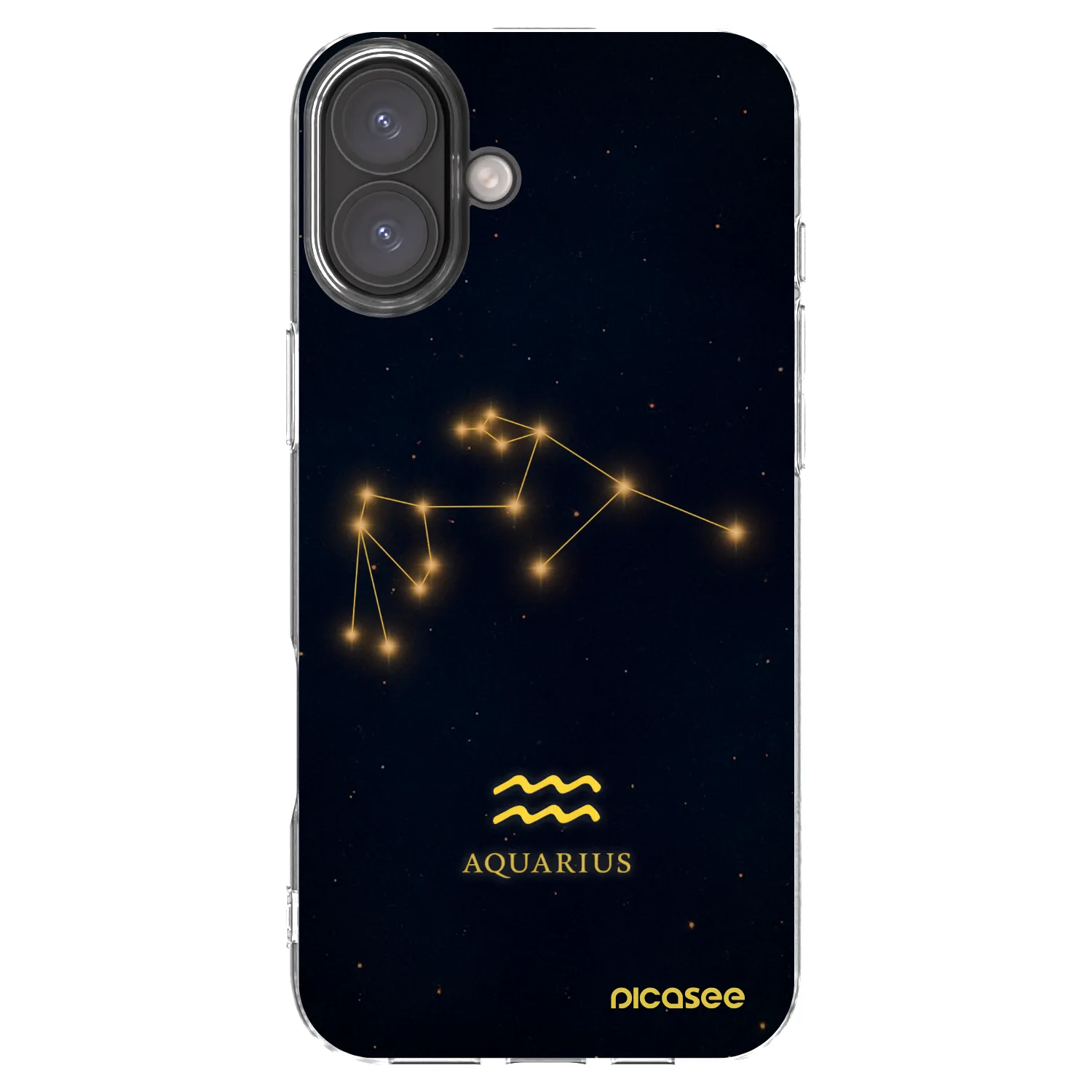 Picasee Apple iPhone 16 Plus Hülle - Transparentes Silikon - AQUARIUS