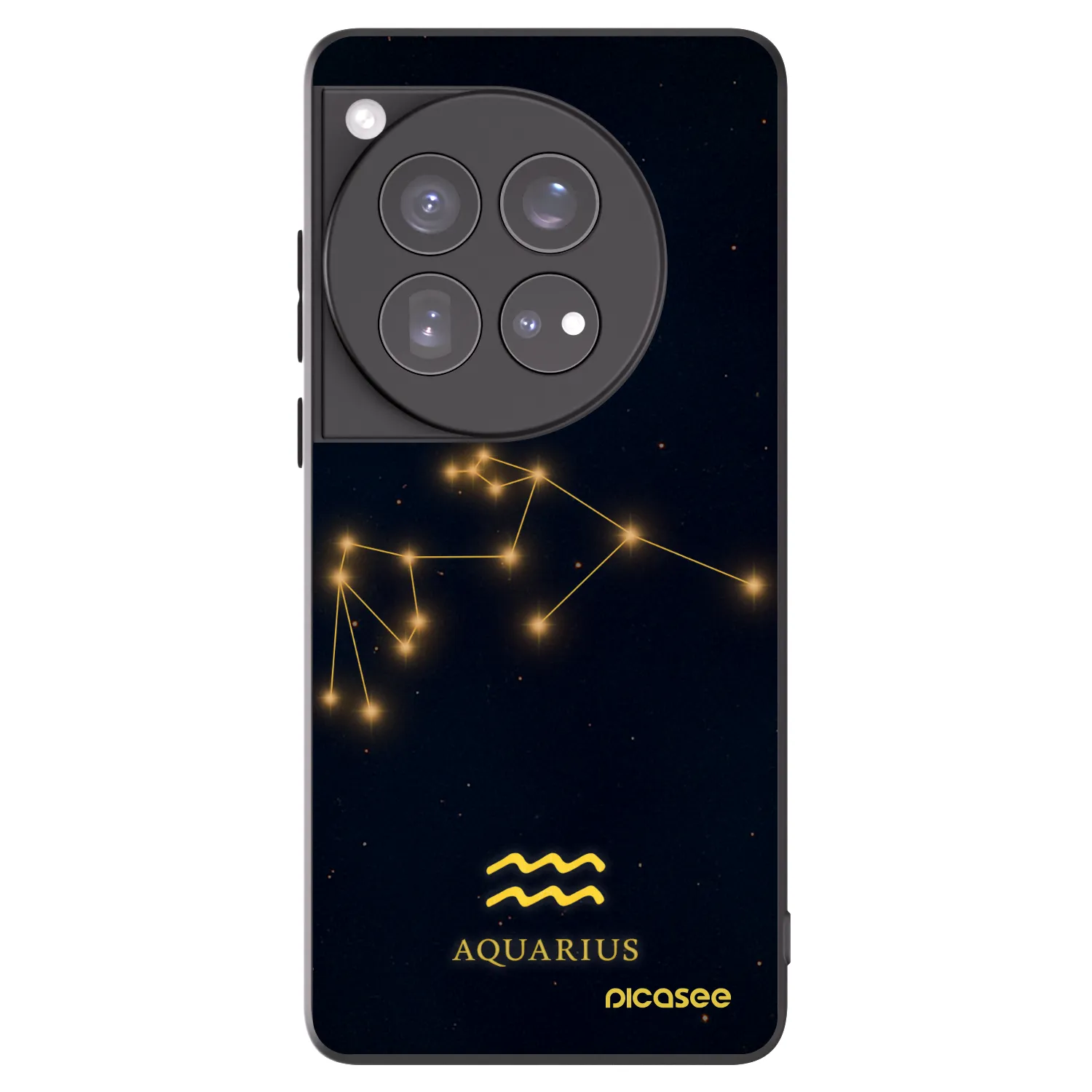 Picasee OnePlus 12 5G Hülle - Schwarzes Silikon - AQUARIUS
