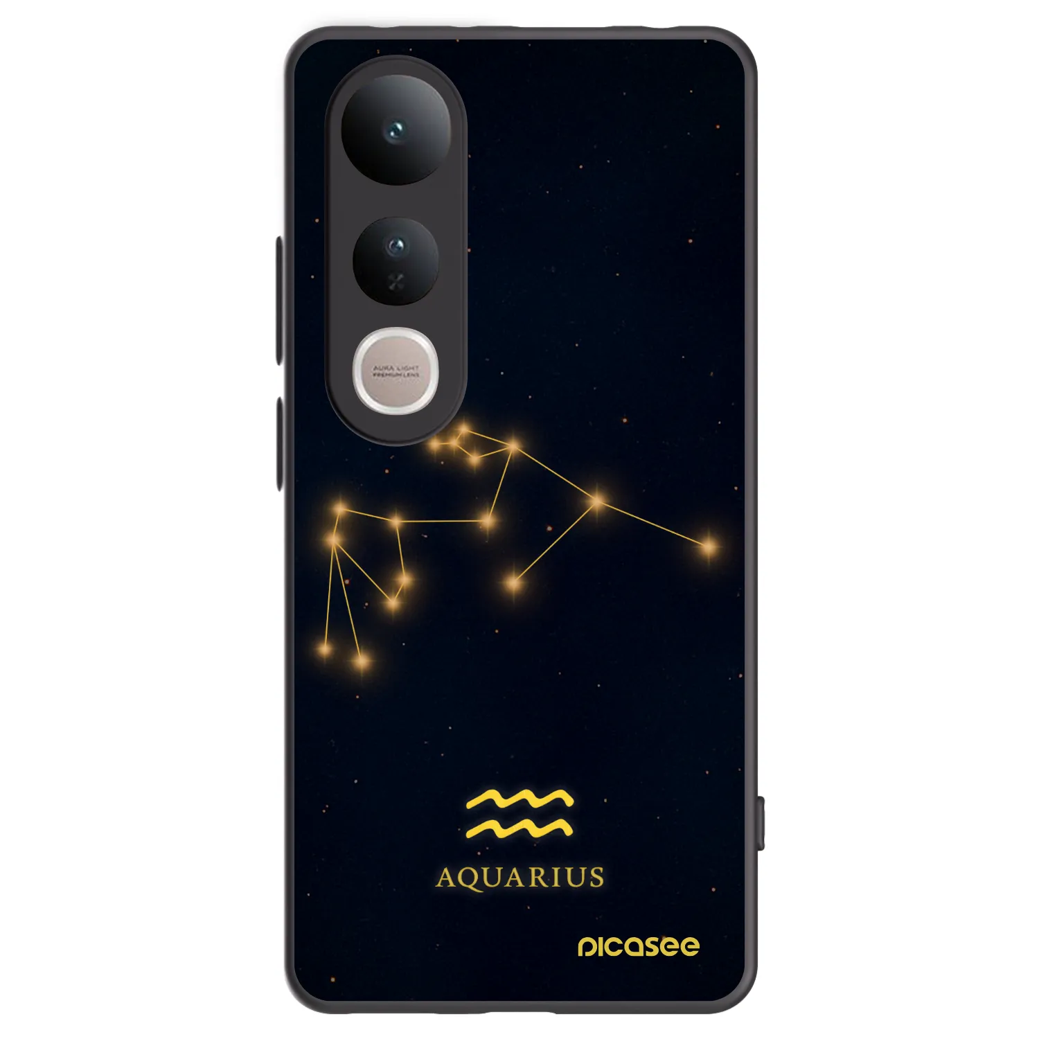 Picasee Vivo V50 Lite 5G Hülle - Schwarzes Silikon - AQUARIUS