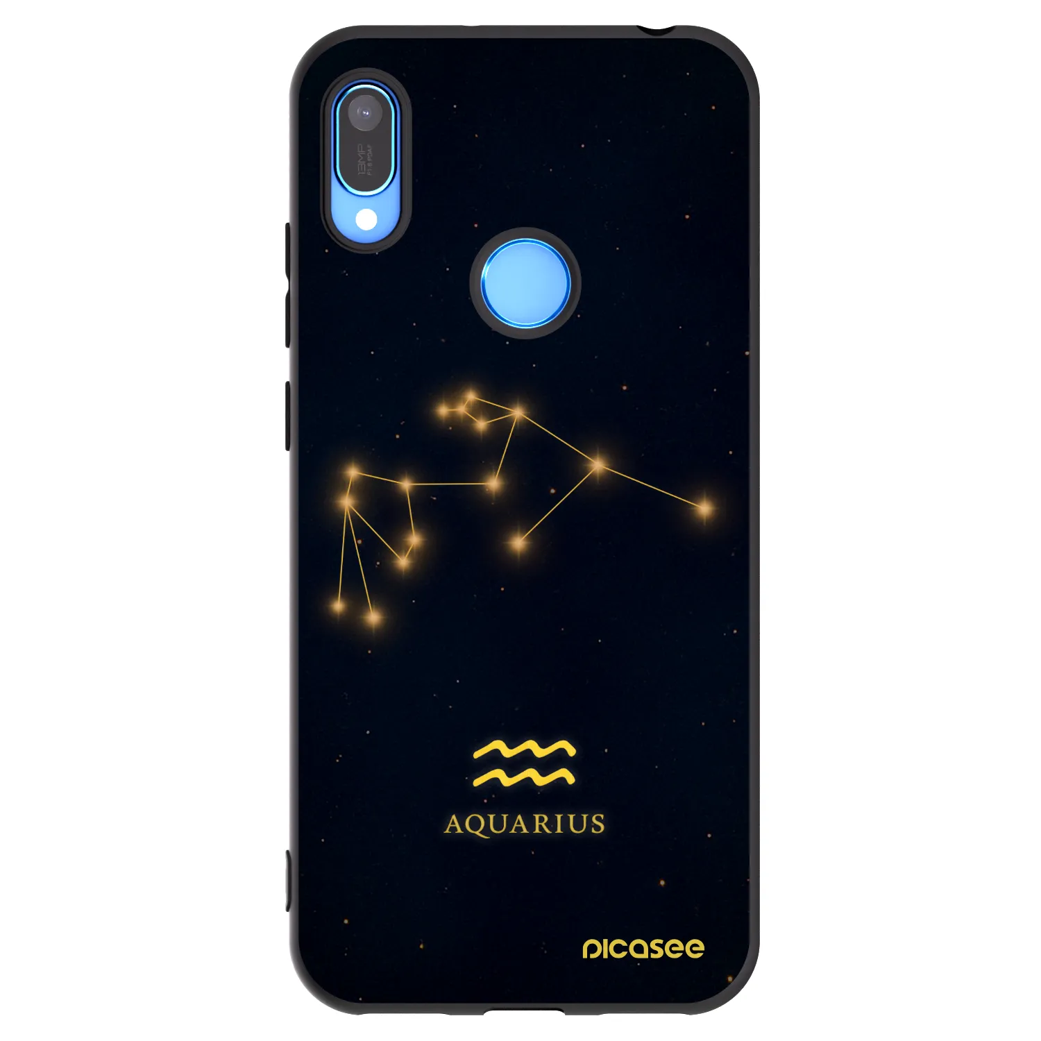 Picasee Huawei Y6 2019 Hülle - Schwarzes Silikon - AQUARIUS