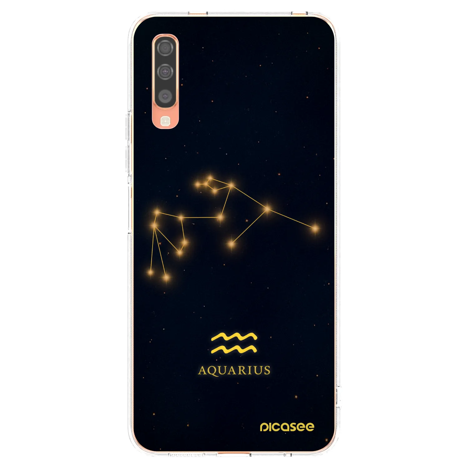 Picasee Samsung Galaxy A70 A705F Hülle - Transparentes Silikon - AQUARIUS