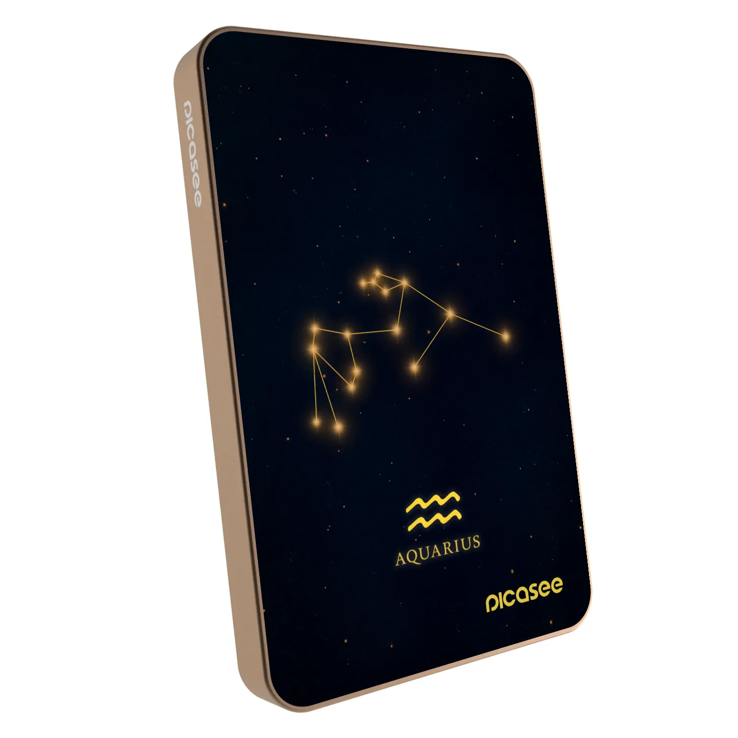 Picasee Powerbank mit MagSafe 5 000 mAh Golden - AQUARIUS