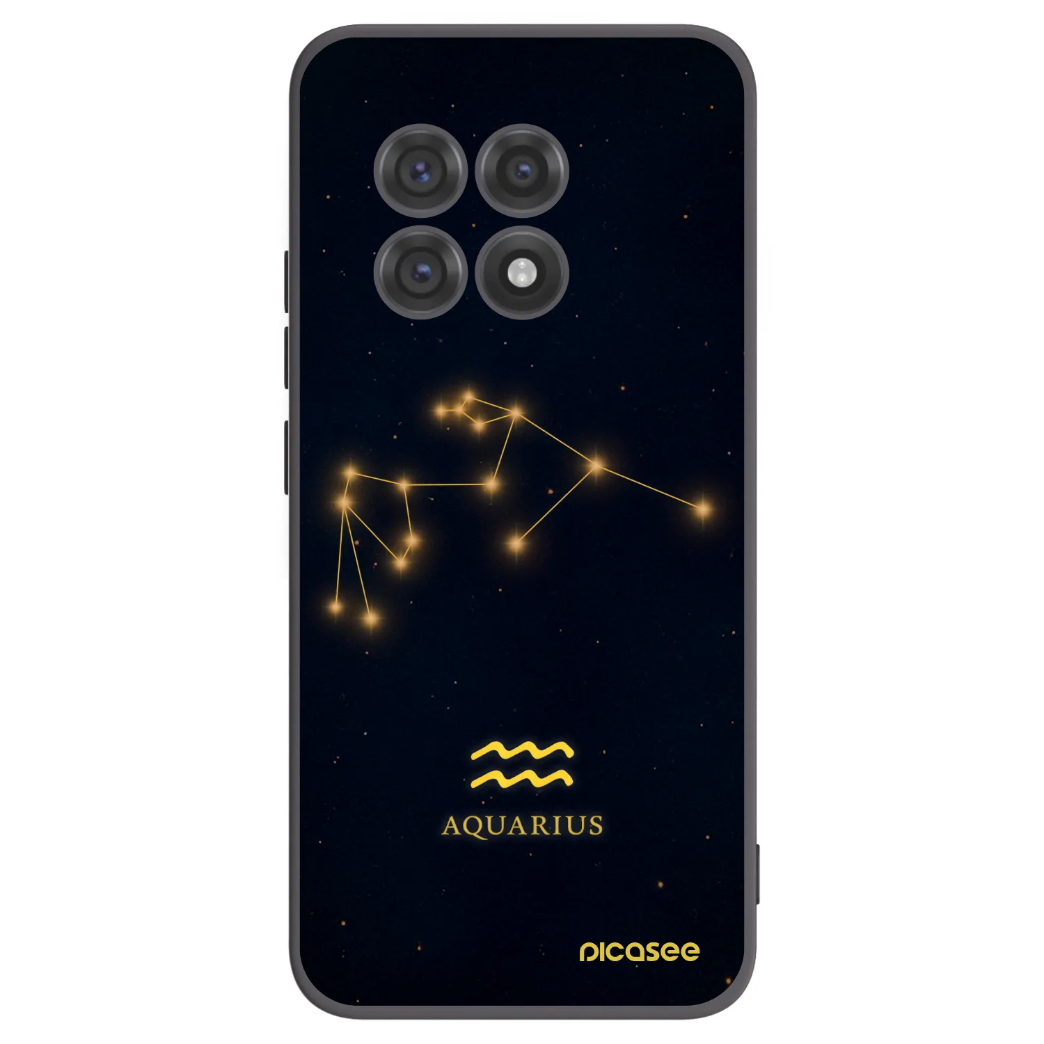 Picasee OnePlus 13R 5G Hülle - Schwarzes Silikon - AQUARIUS