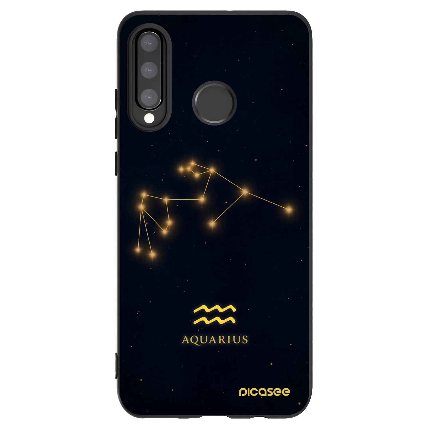 Picasee Huawei P30 Lite Hülle - Schwarzes Silikon - AQUARIUS