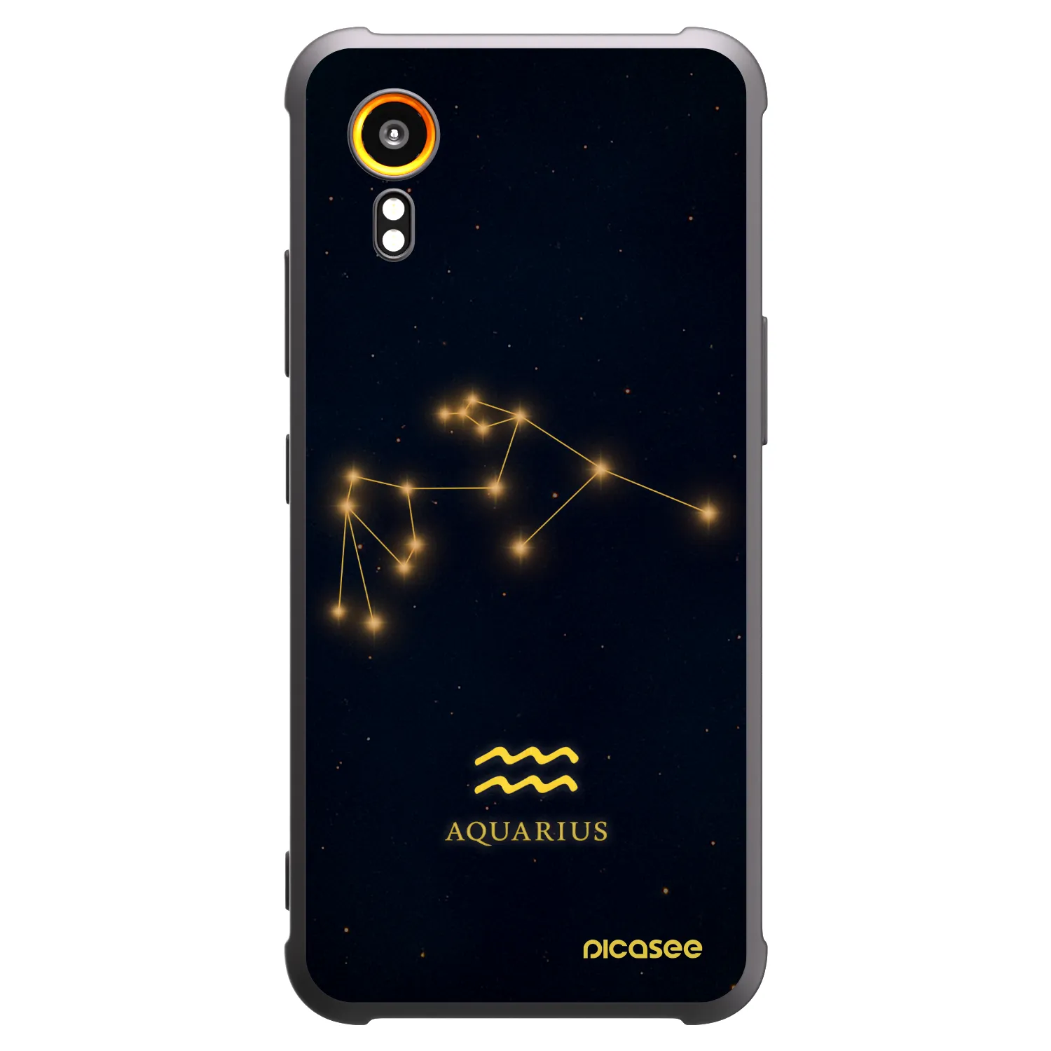 Picasee Samsung Galaxy Xcover 7 Hülle - Schwarzes Silikon - AQUARIUS