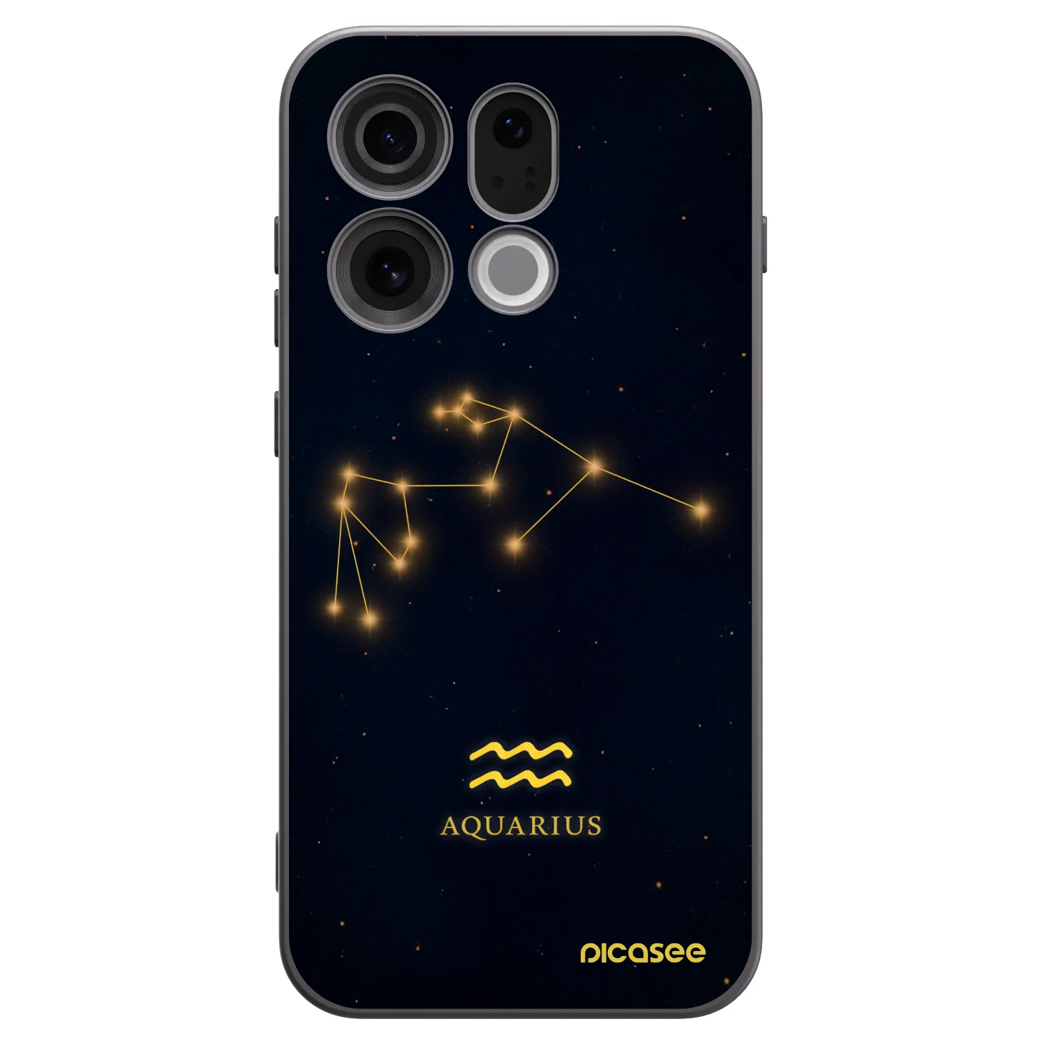 Picasee OPPO Find X9 Hülle - Schwarzes Silikon - AQUARIUS