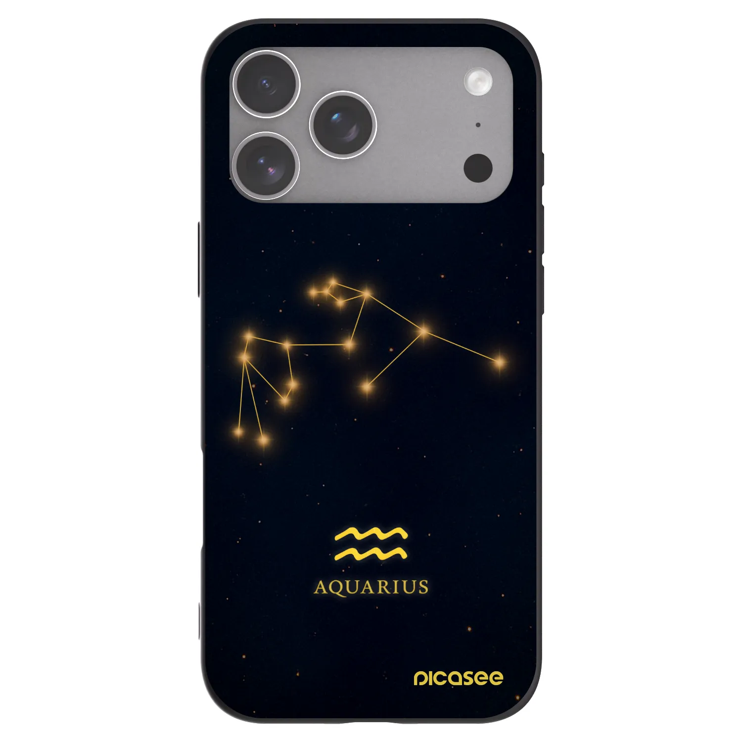 Picasee Apple iPhone 18 Pro Max Hülle - Schwarzes Silikon - AQUARIUS