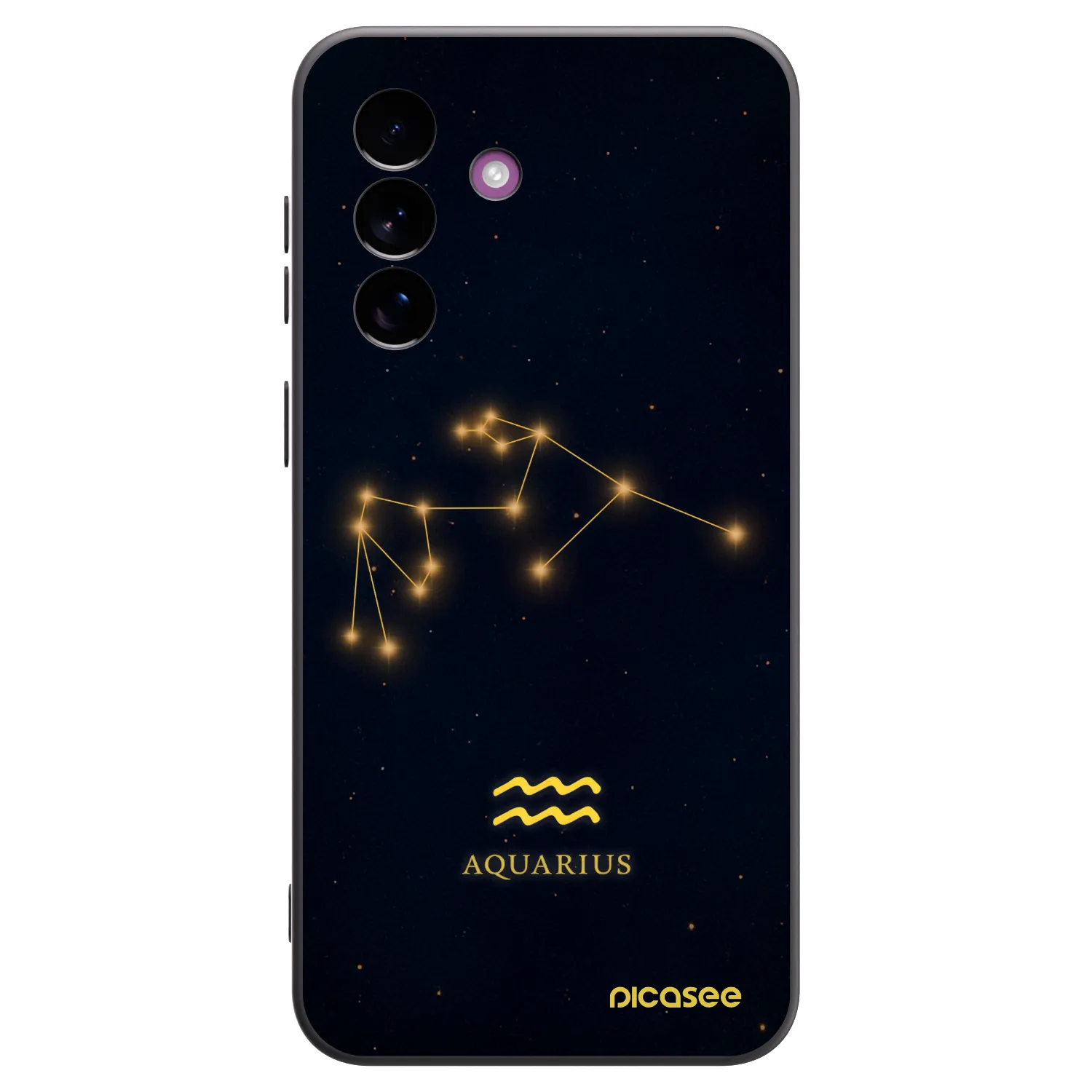 Picasee Samsung Galaxy A37 Hülle - Schwarzes Silikon - AQUARIUS