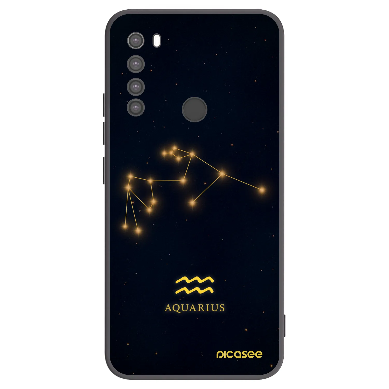 Picasee Xiaomi Redmi Note 8 Hülle - Schwarzes Silikon - AQUARIUS
