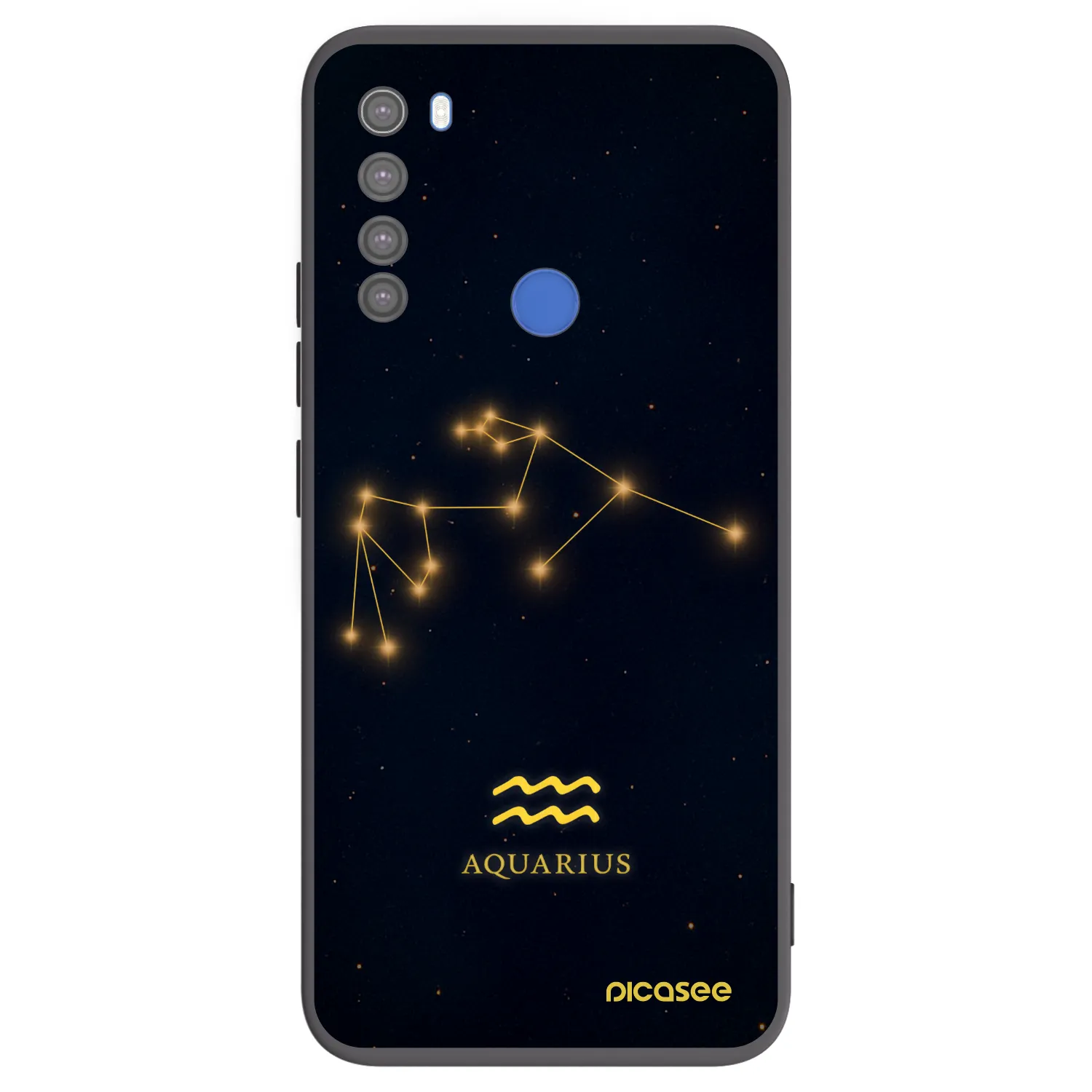 Picasee Xiaomi Redmi Note 8T Hülle - Schwarzes Silikon - AQUARIUS