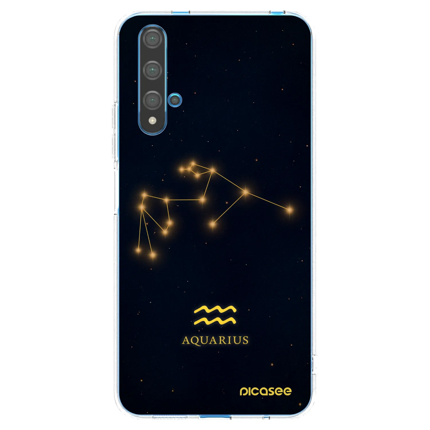 Picasee Huawei Nova 5T Hülle - Transparentes Silikon - AQUARIUS