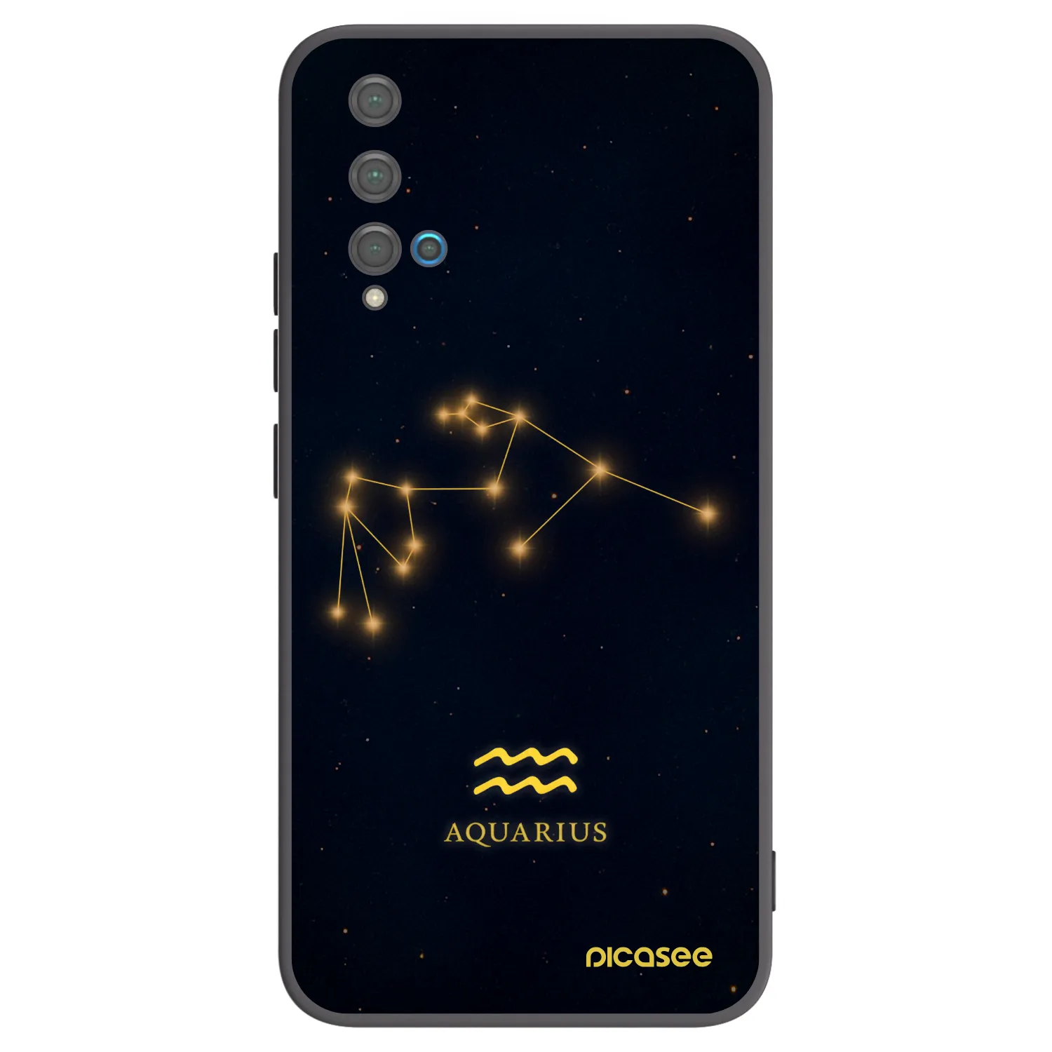 Picasee Huawei Nova 5T Hülle - Schwarzes Silikon - AQUARIUS