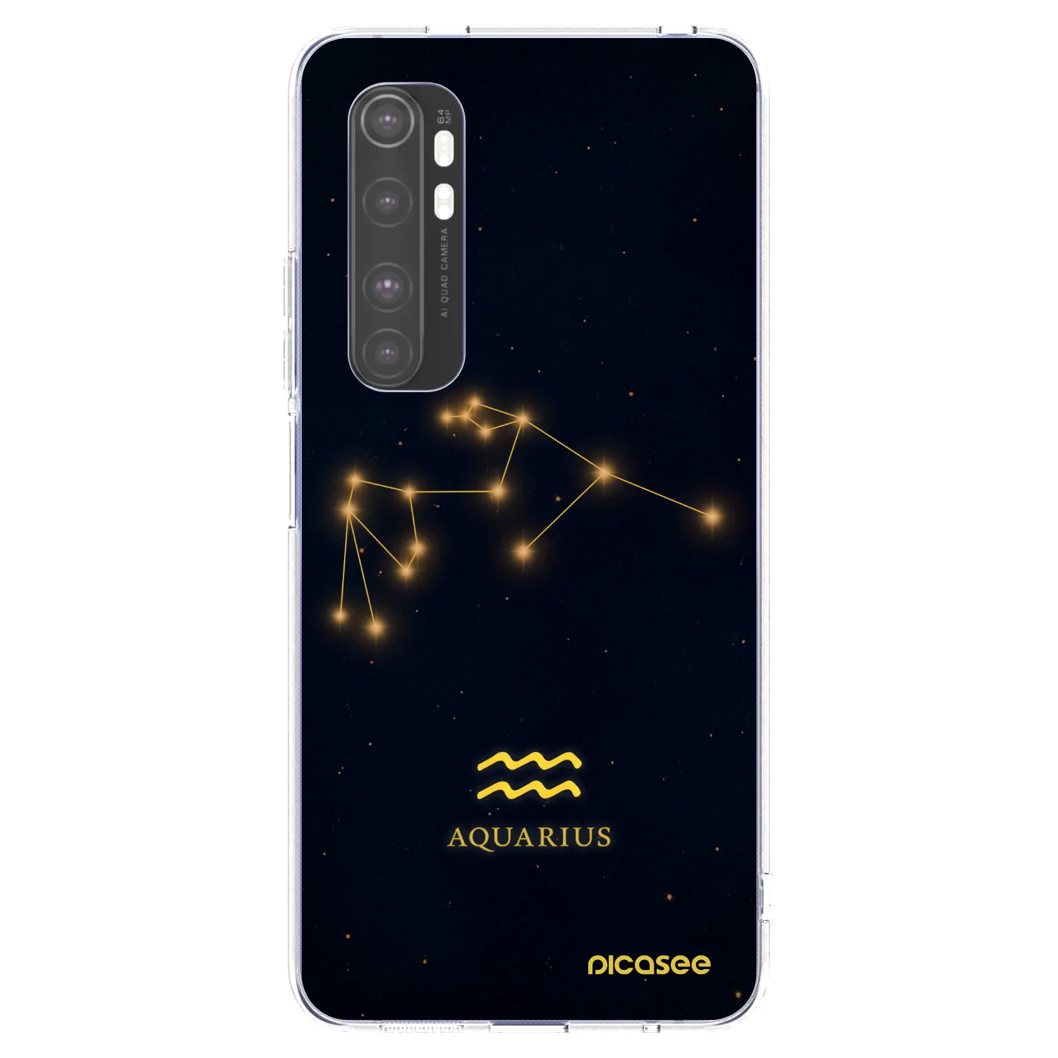 Picasee Xiaomi Mi Note 10 Lite Hülle - Transparentes Silikon - AQUARIUS