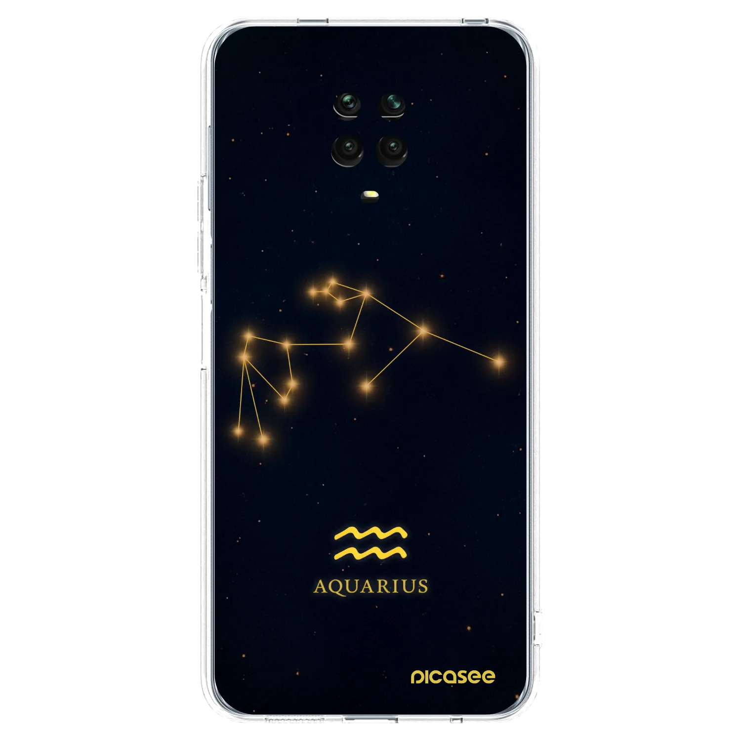Picasee Xiaomi Redmi Note 9S Hülle - Transparentes Silikon - AQUARIUS