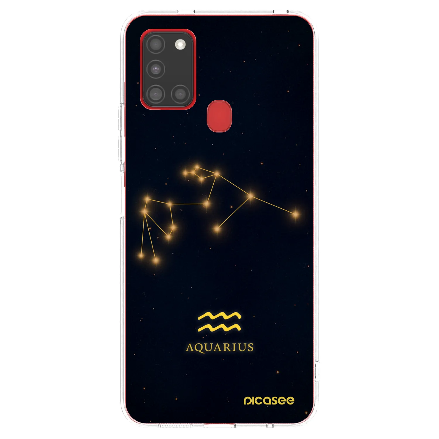 Picasee Samsung Galaxy A21s Hülle - Transparentes Silikon - AQUARIUS